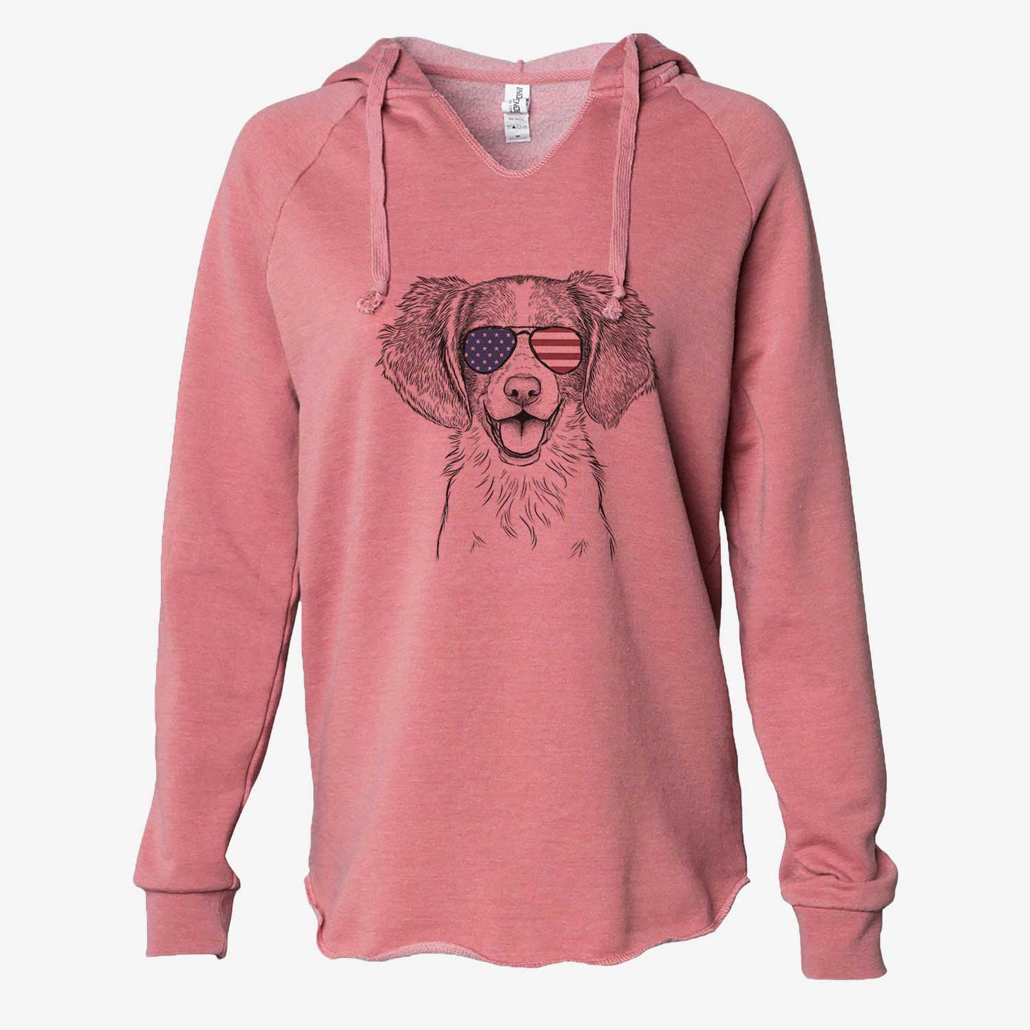 USA Happy Holly the Brittany Spaniel - Cali Wave Hooded Sweatshirt