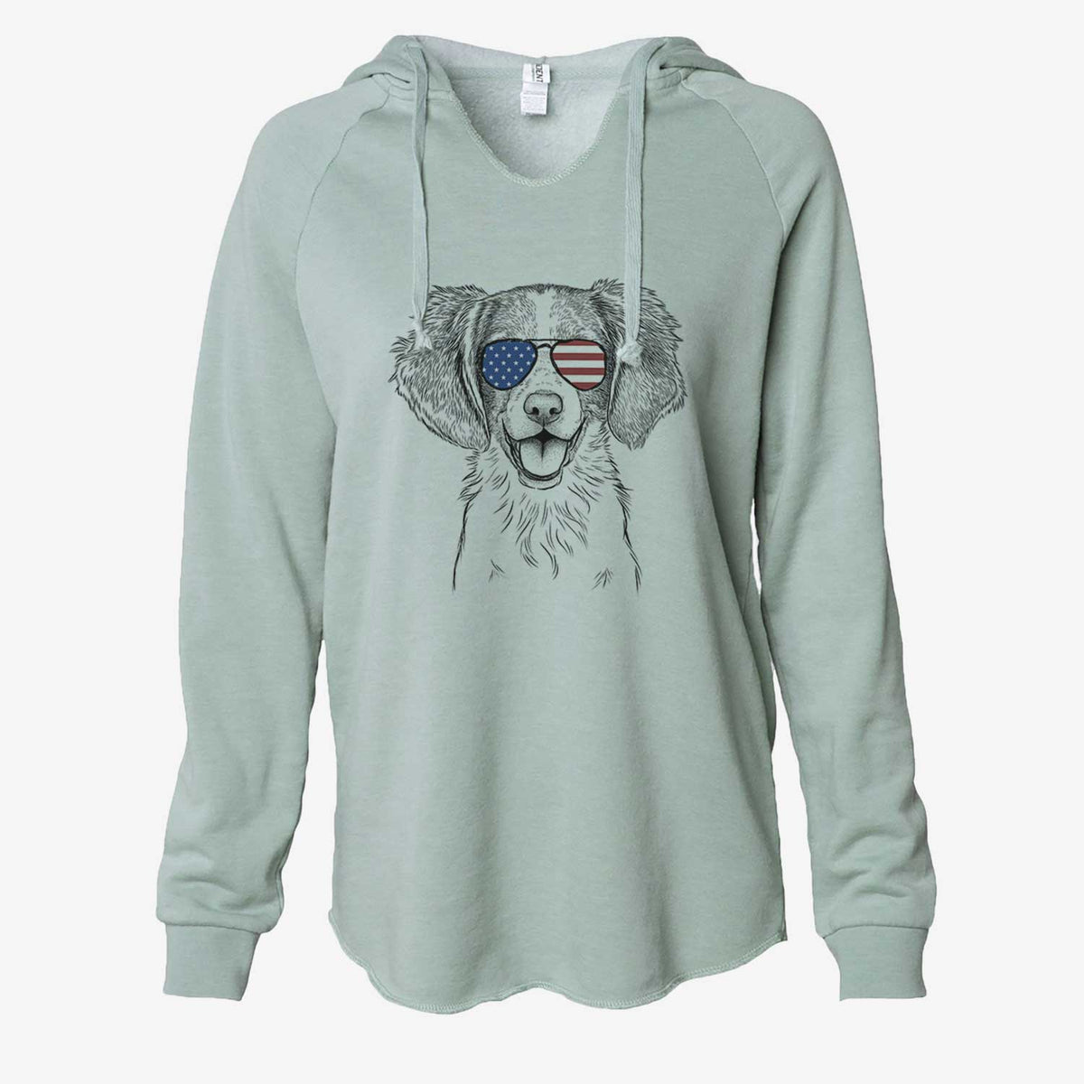 USA Happy Holly the Brittany Spaniel - Cali Wave Hooded Sweatshirt