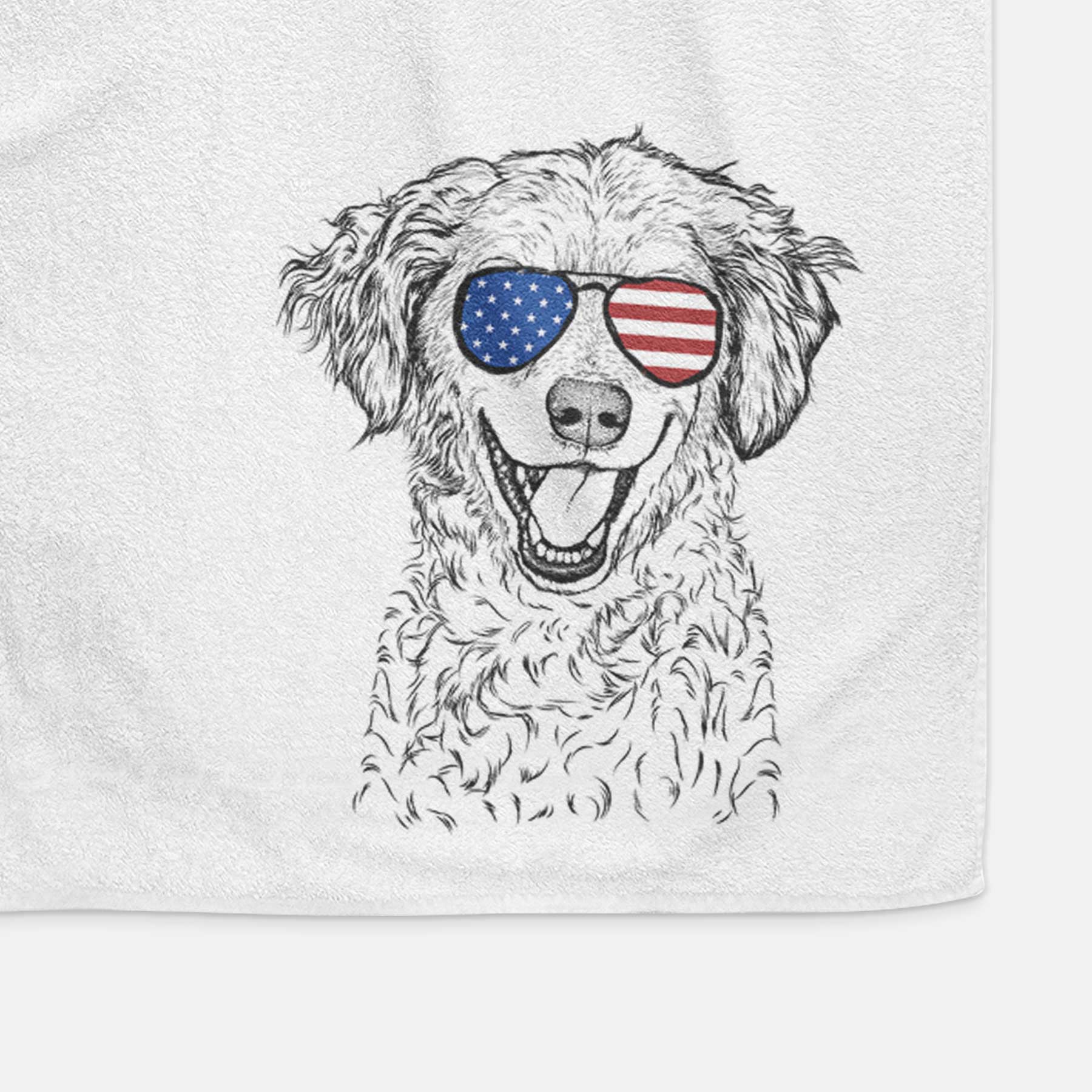 Happy Otis the Miniature Goldendoodle Decorative Hand Towel