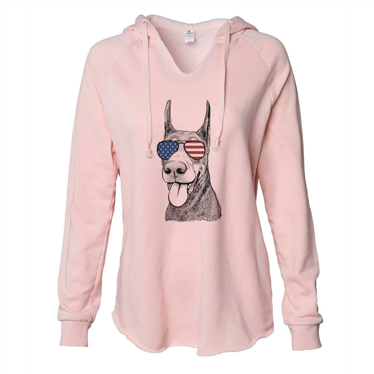 USA Happy Sunny the Doberman Pinscher - Cali Wave Hooded Sweatshirt