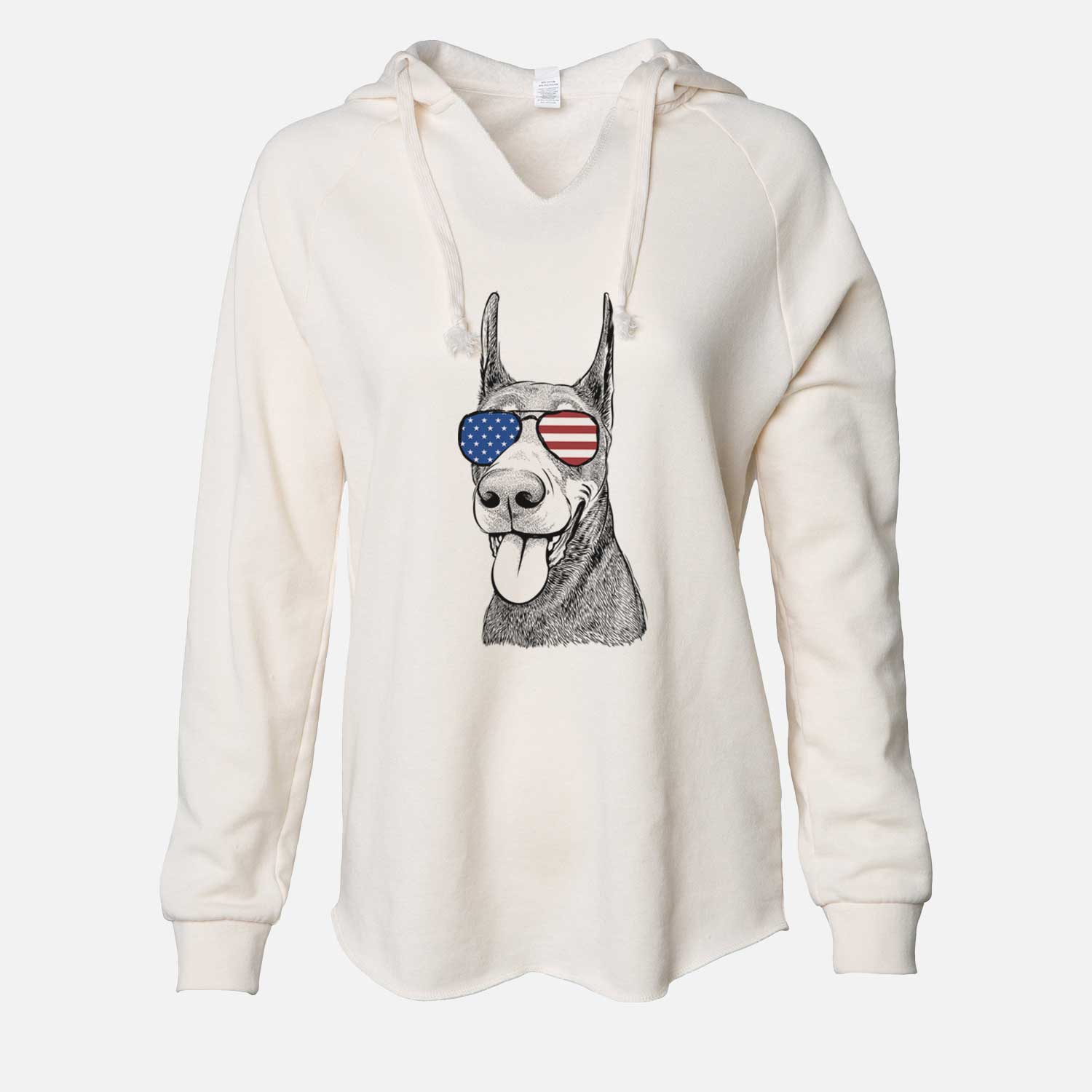 USA Happy Sunny the Doberman Pinscher - Cali Wave Hooded Sweatshirt