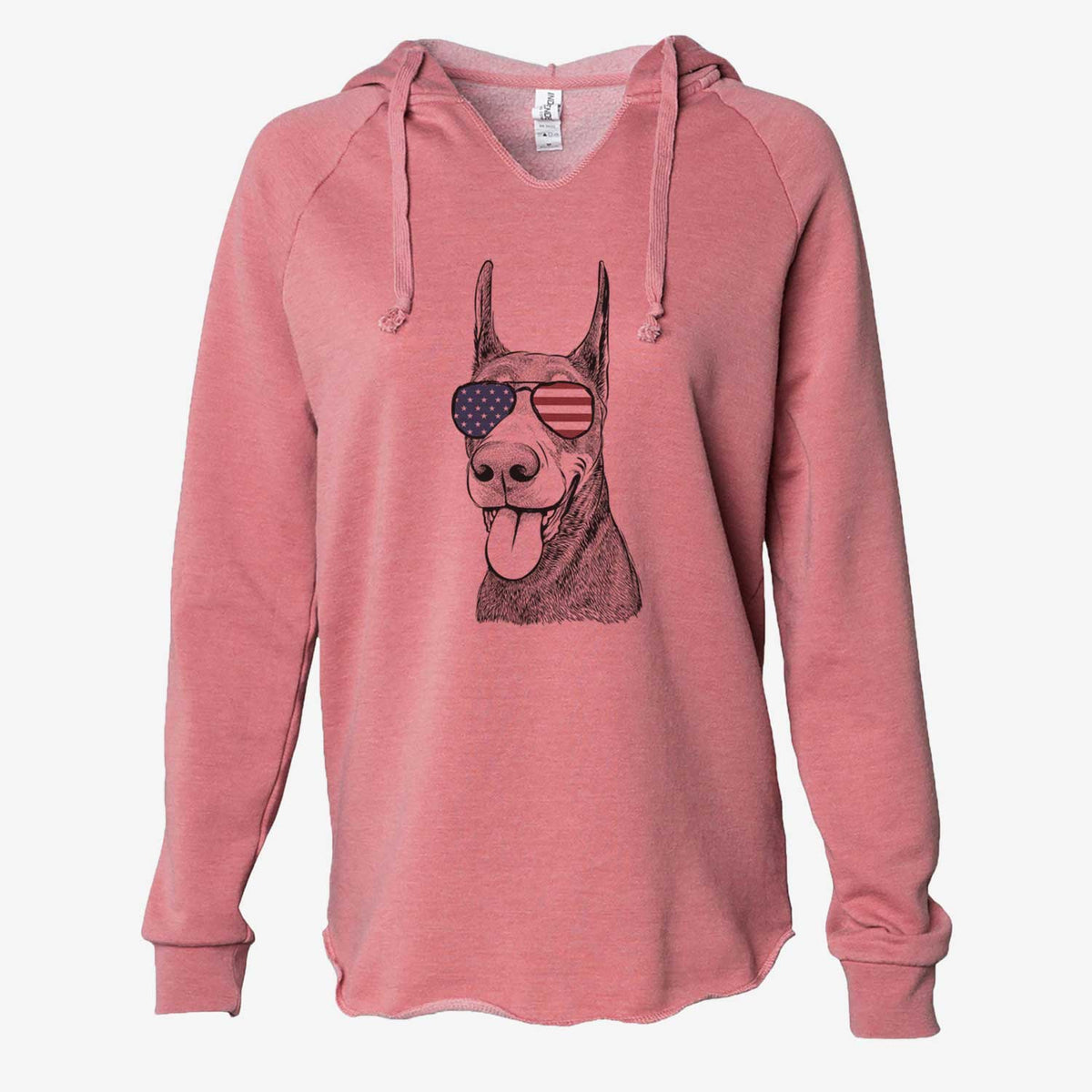 USA Happy Sunny the Doberman Pinscher - Cali Wave Hooded Sweatshirt
