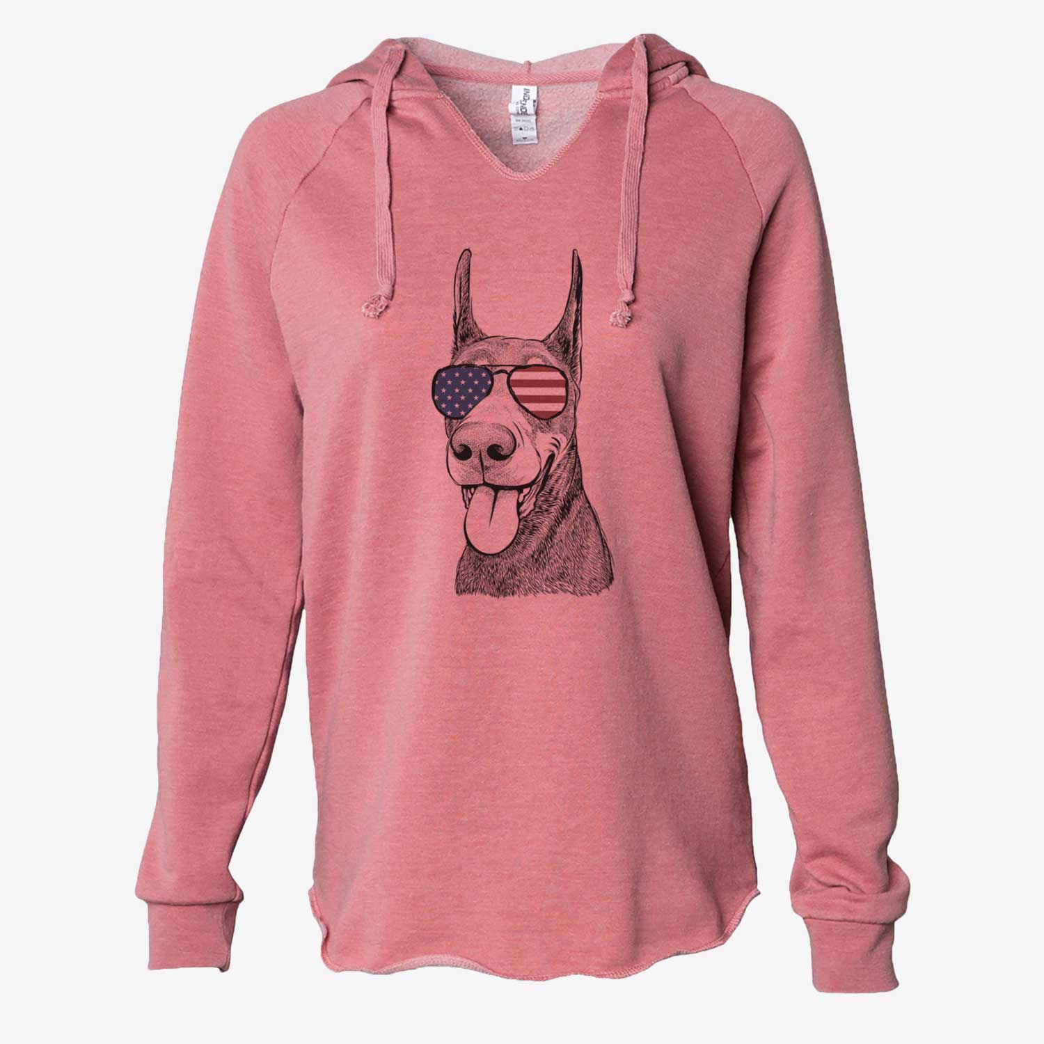 USA Happy Sunny the Doberman Pinscher - Cali Wave Hooded Sweatshirt