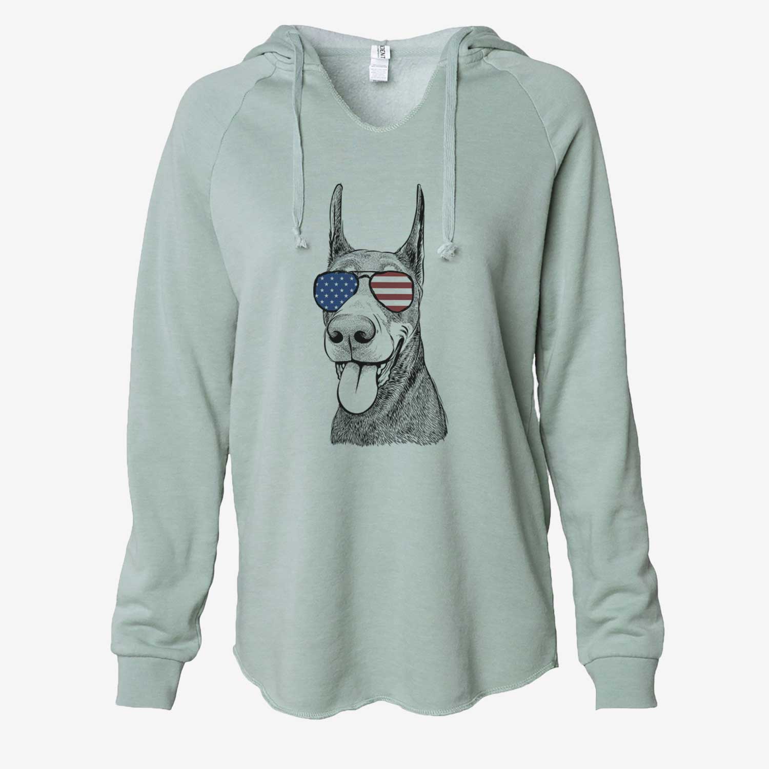 USA Happy Sunny the Doberman Pinscher - Cali Wave Hooded Sweatshirt