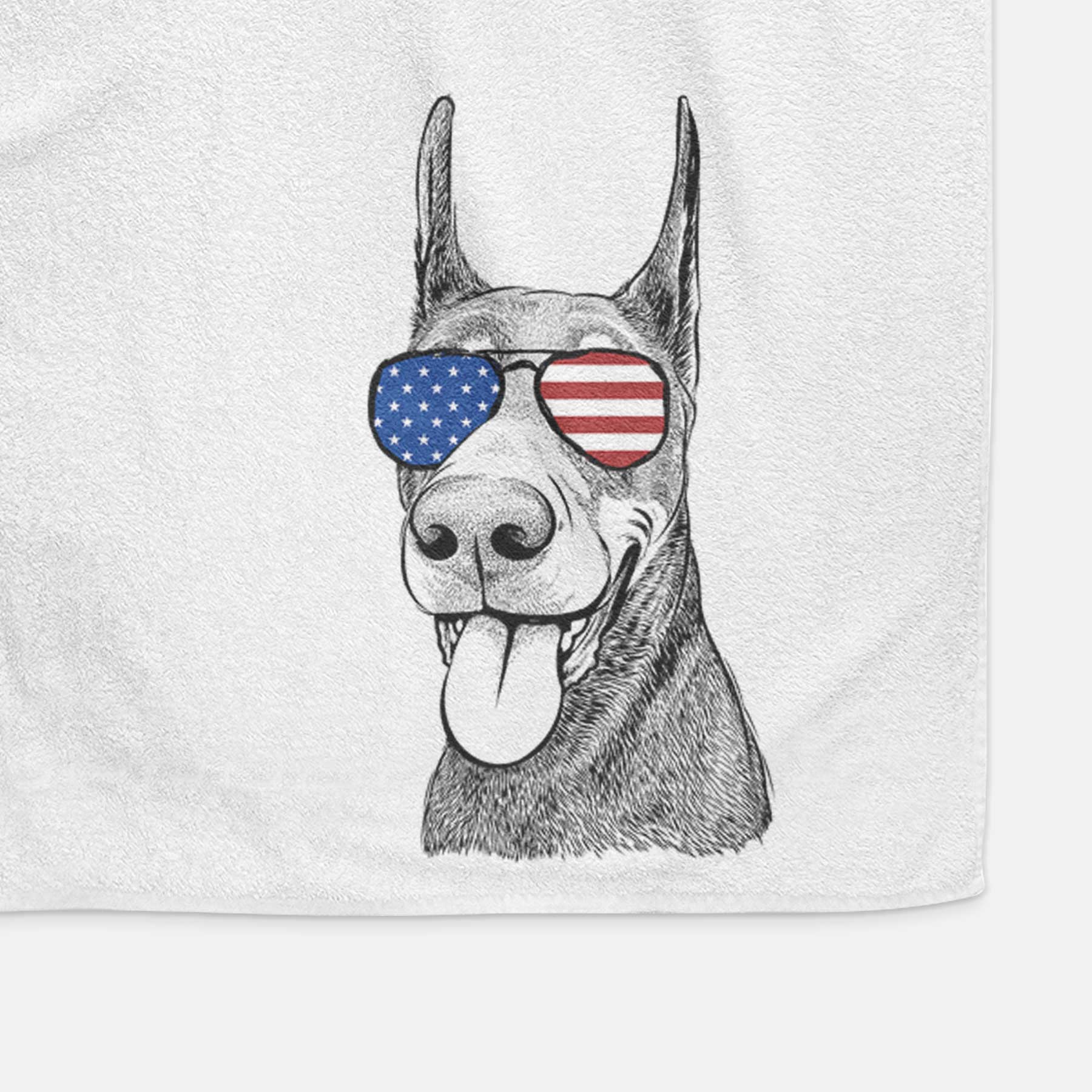 Happy Sunny the Doberman Pinscher Decorative Hand Towel