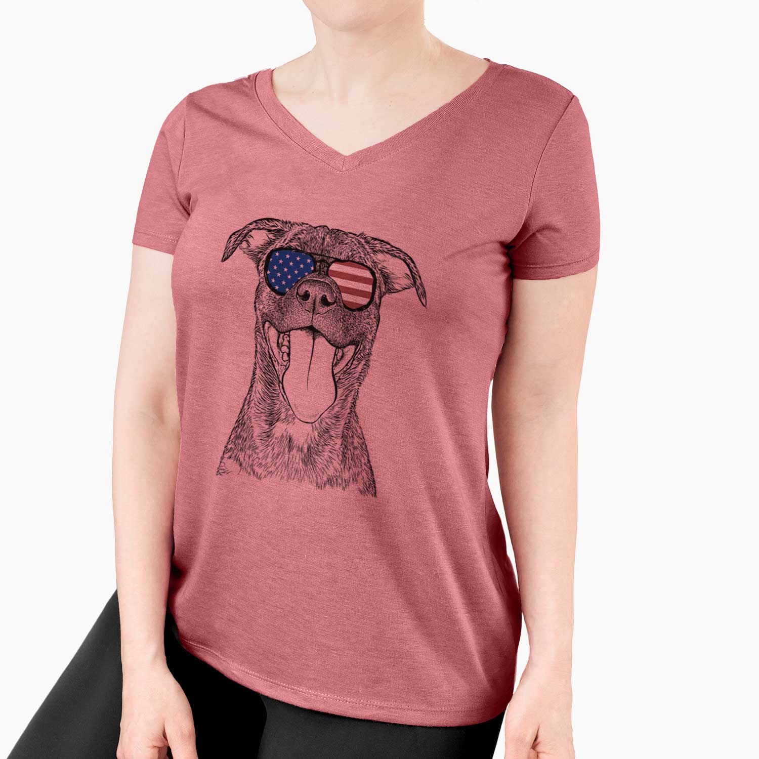 USA Harley the Pitbull Mix - Women's Perfect V-neck Shirt