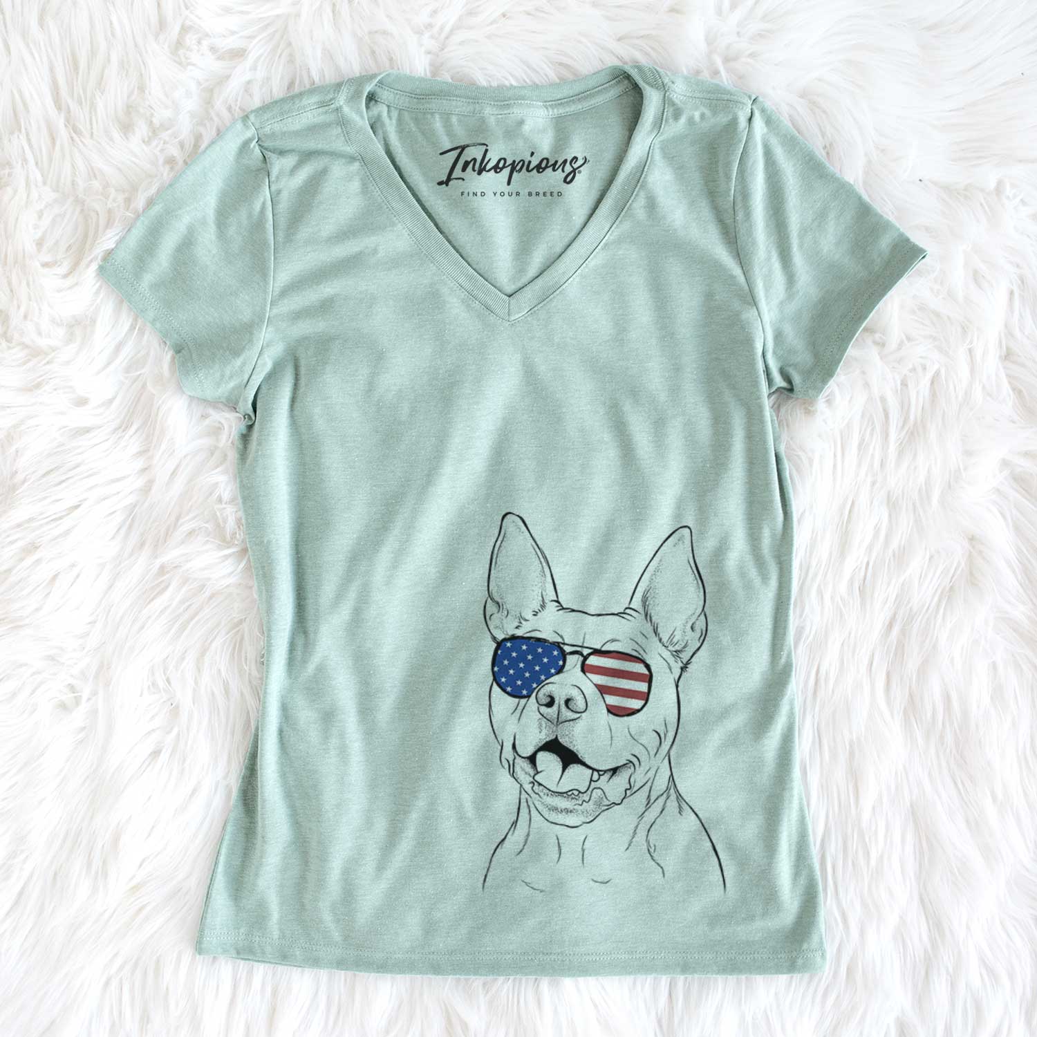 USA Harley the Pitbull - Women's Perfect V-neck Shirt