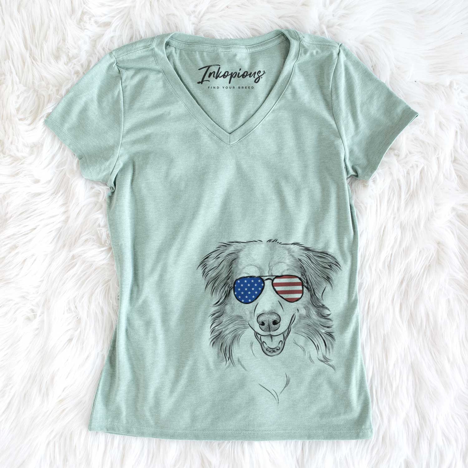 USA Hattie the Australian Shepherd - Women's Perfect V-neck Shirt