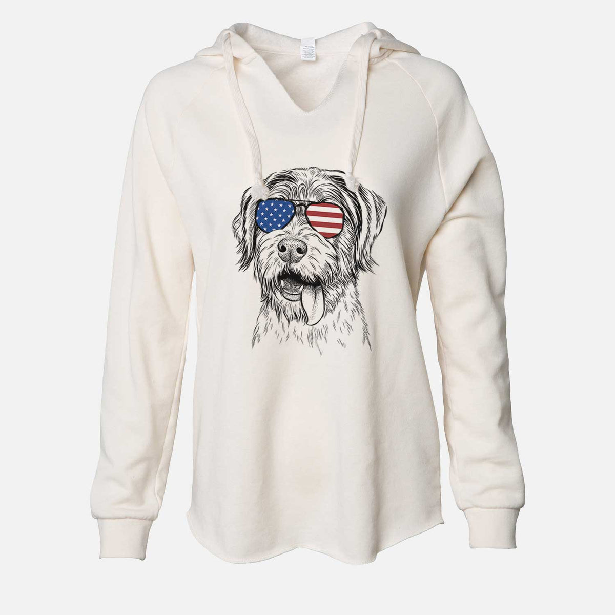 USA Hazel the German Wirehaired Pointer Mix - Cali Wave Hooded Sweatshirt