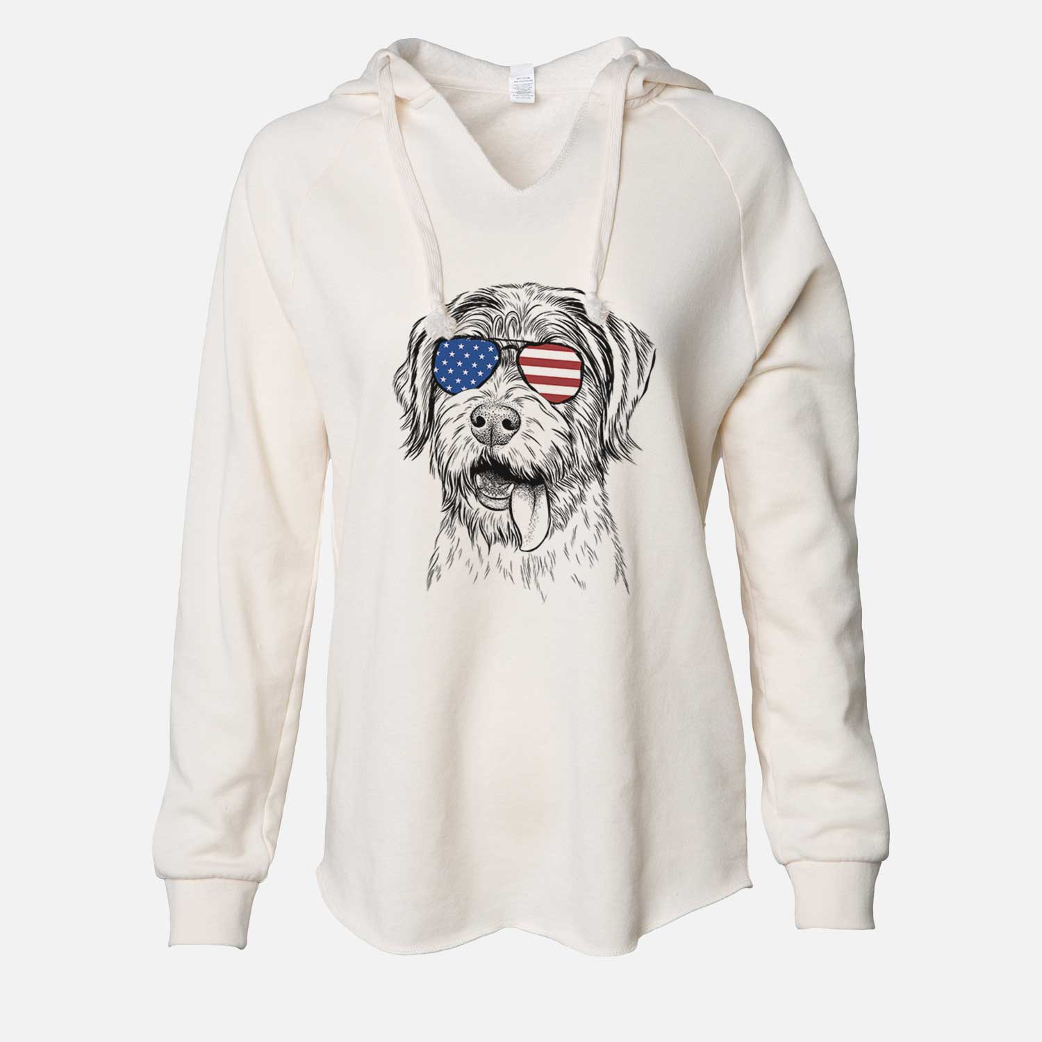 USA Hazel the German Wirehaired Pointer Mix - Cali Wave Hooded Sweatshirt