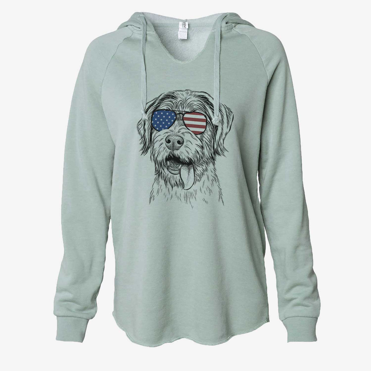 USA Hazel the German Wirehaired Pointer Mix - Cali Wave Hooded Sweatshirt