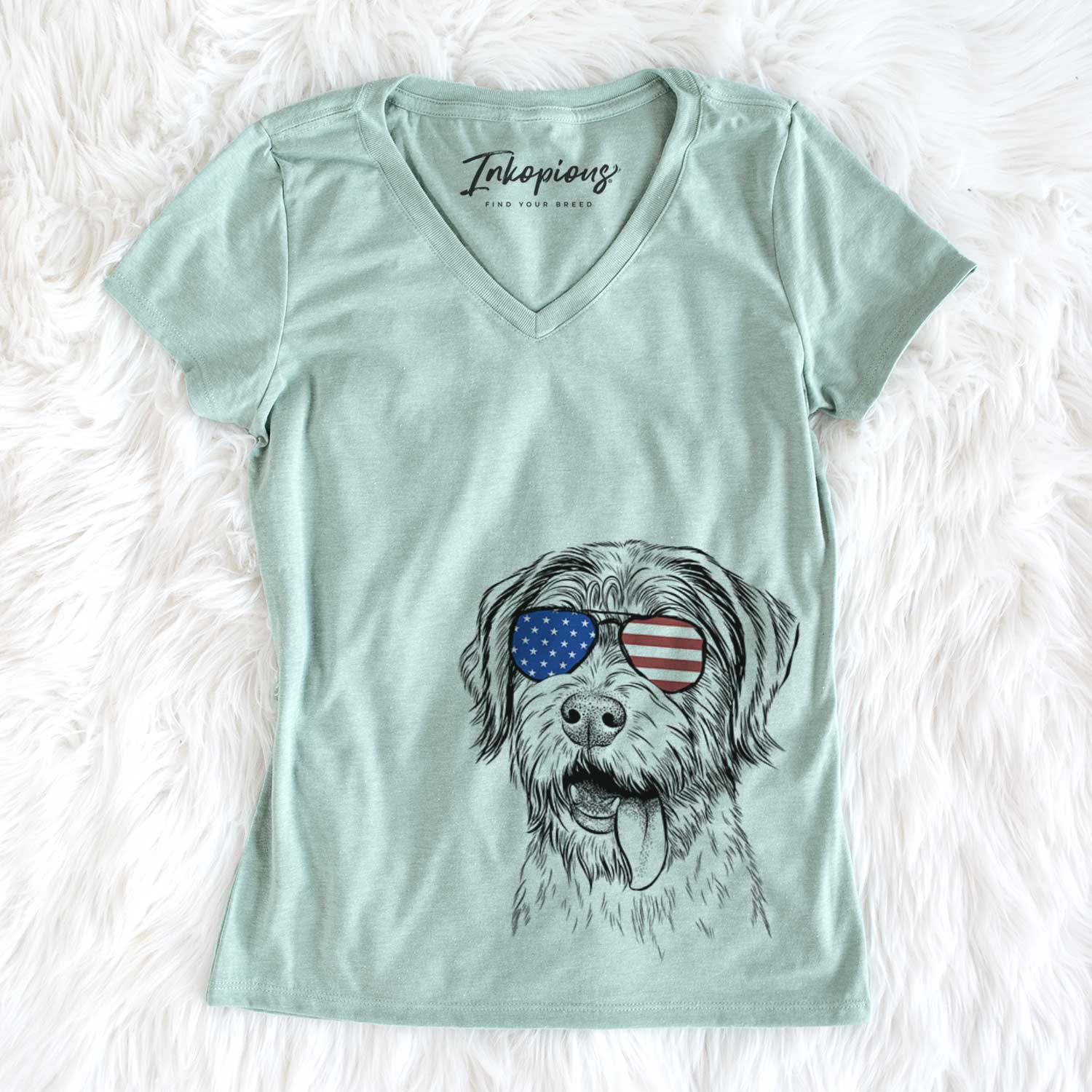 USA Hazel the German Wirehaired Pointer Mix - Women's Perfect V-neck Shirt