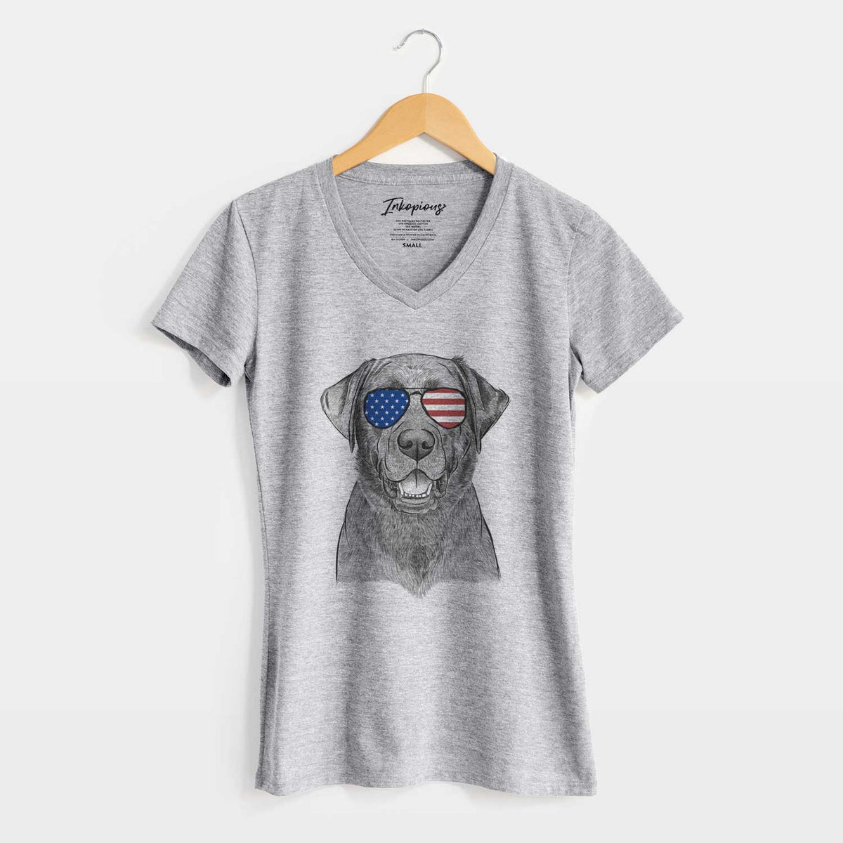 USA Heath the Black Lab - Women&#39;s Perfect V-neck Shirt