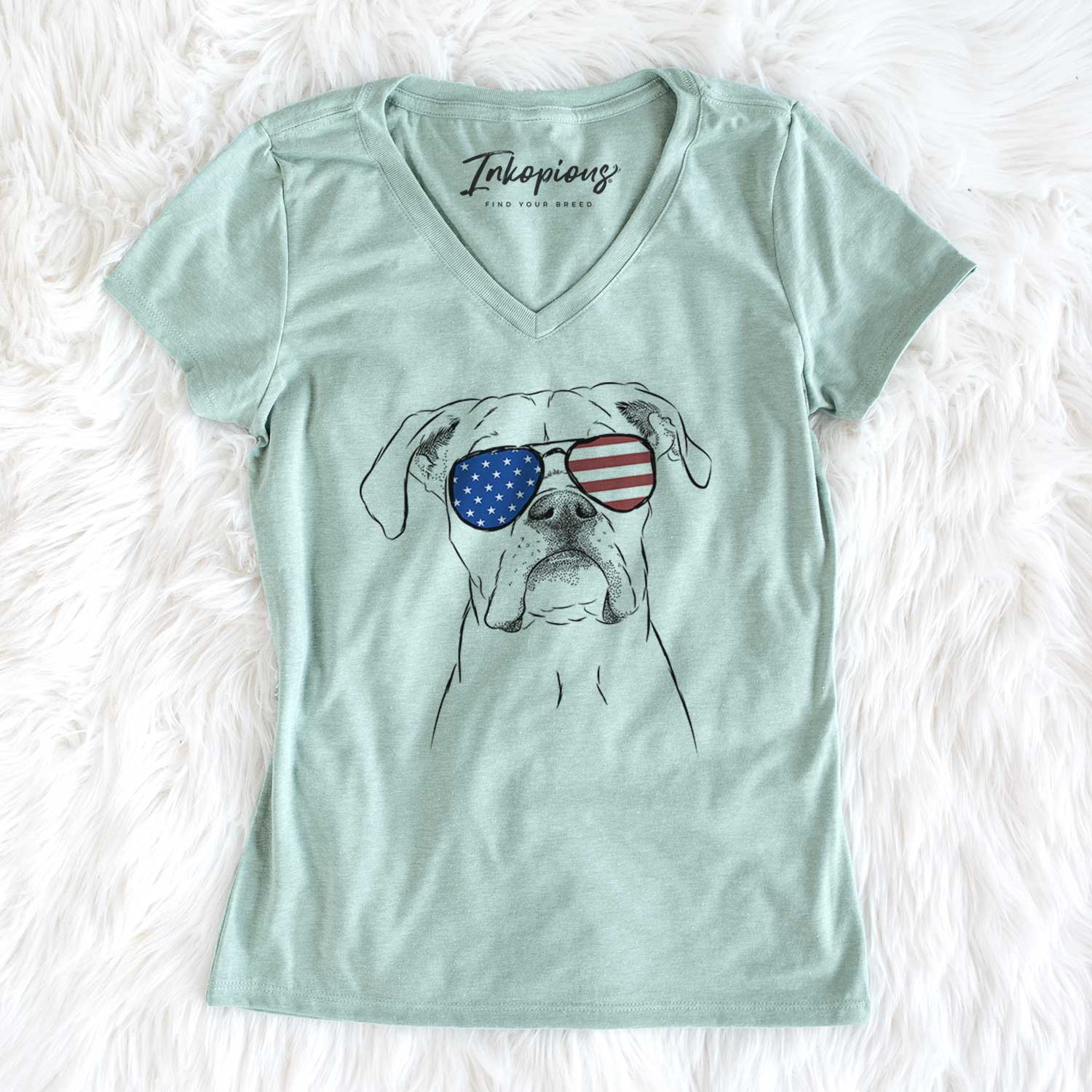 USA Henley the Boxer - Women's Perfect V-neck Shirt