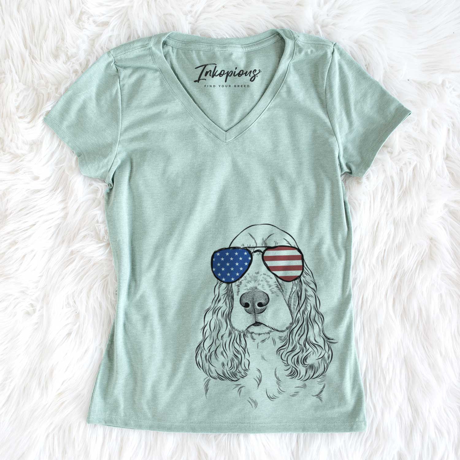 USA Henry the English Cocker Spaniel - Women's Perfect V-neck Shirt