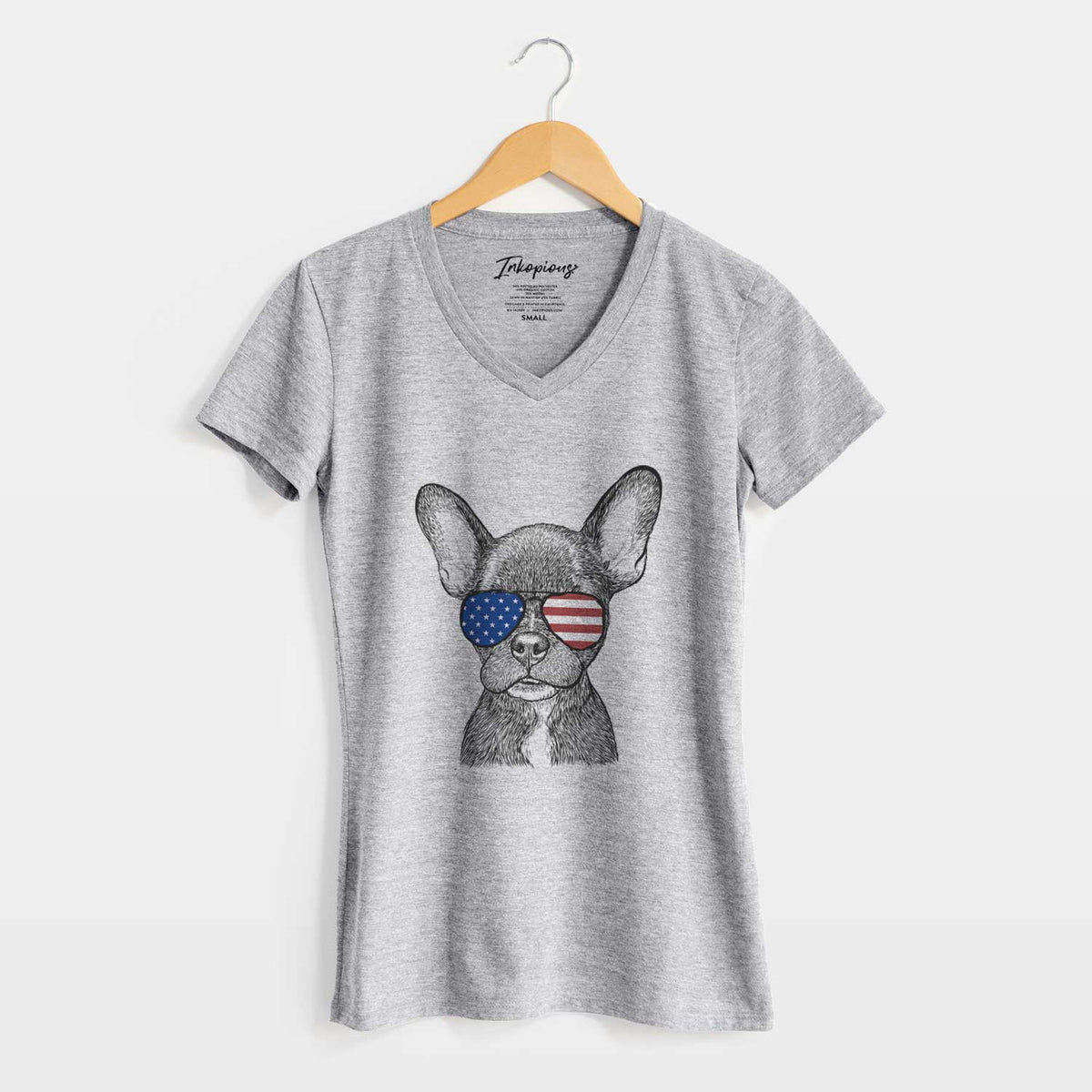 USA Henry the French Bulldog - Women's Perfect V-neck Shirt