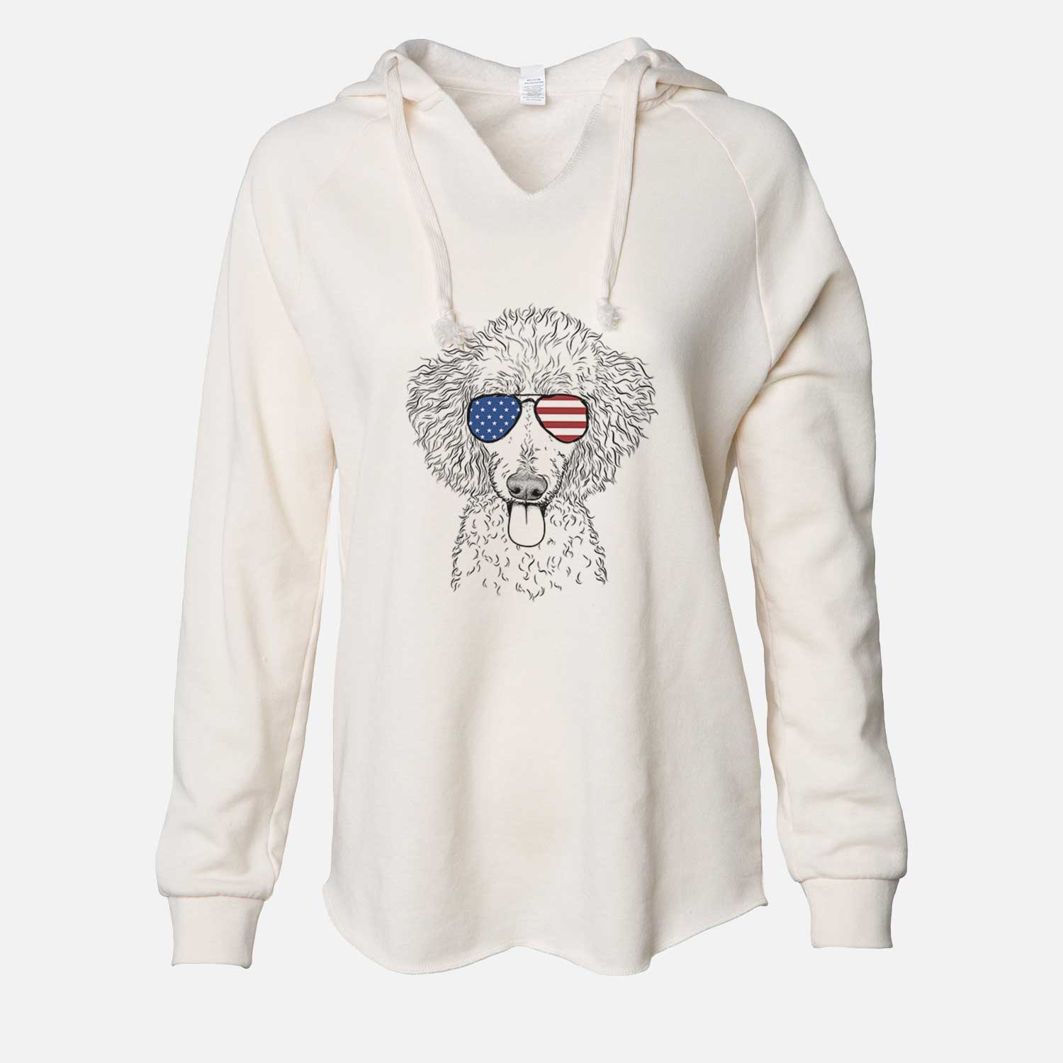 USA Henry the White Standard Poodle - Cali Wave Hooded Sweatshirt