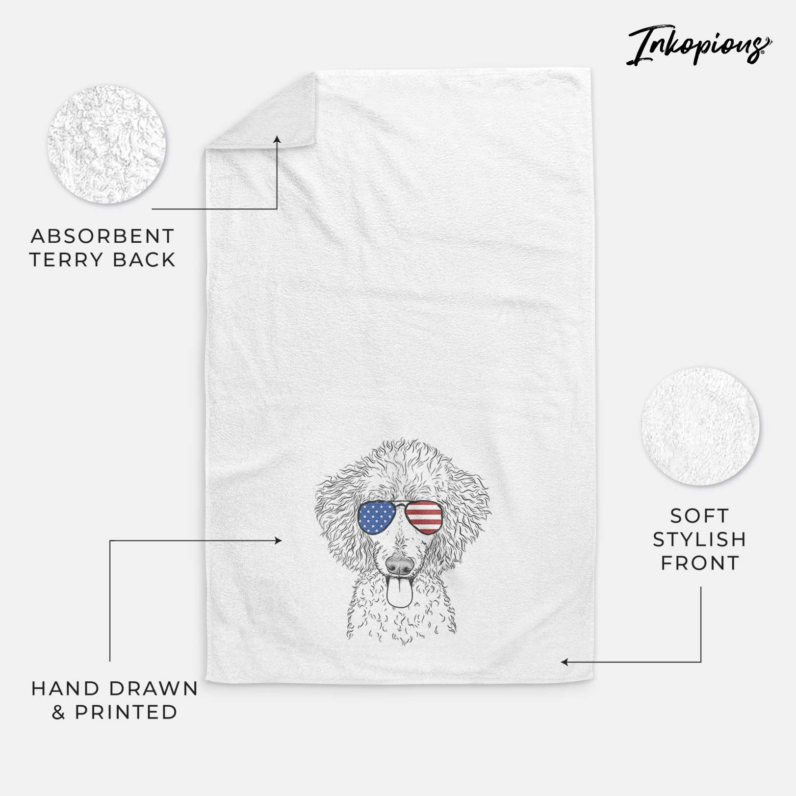 Henry the White Standard Poodle Decorative Hand Towel