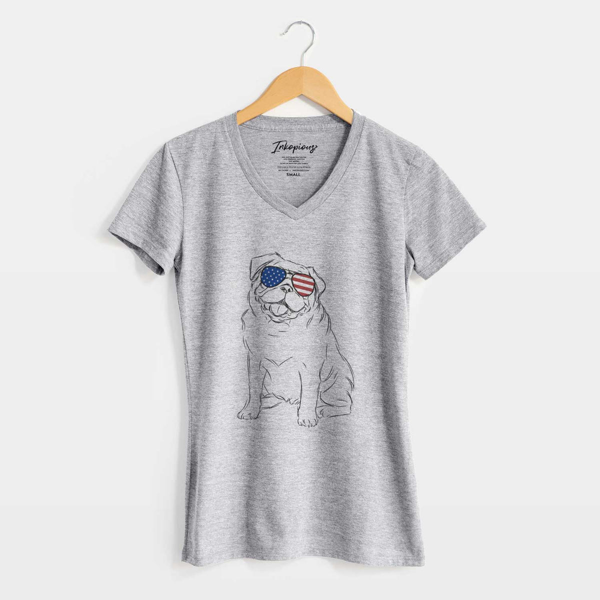 USA Higgins the Pug - Women&#39;s Perfect V-neck Shirt