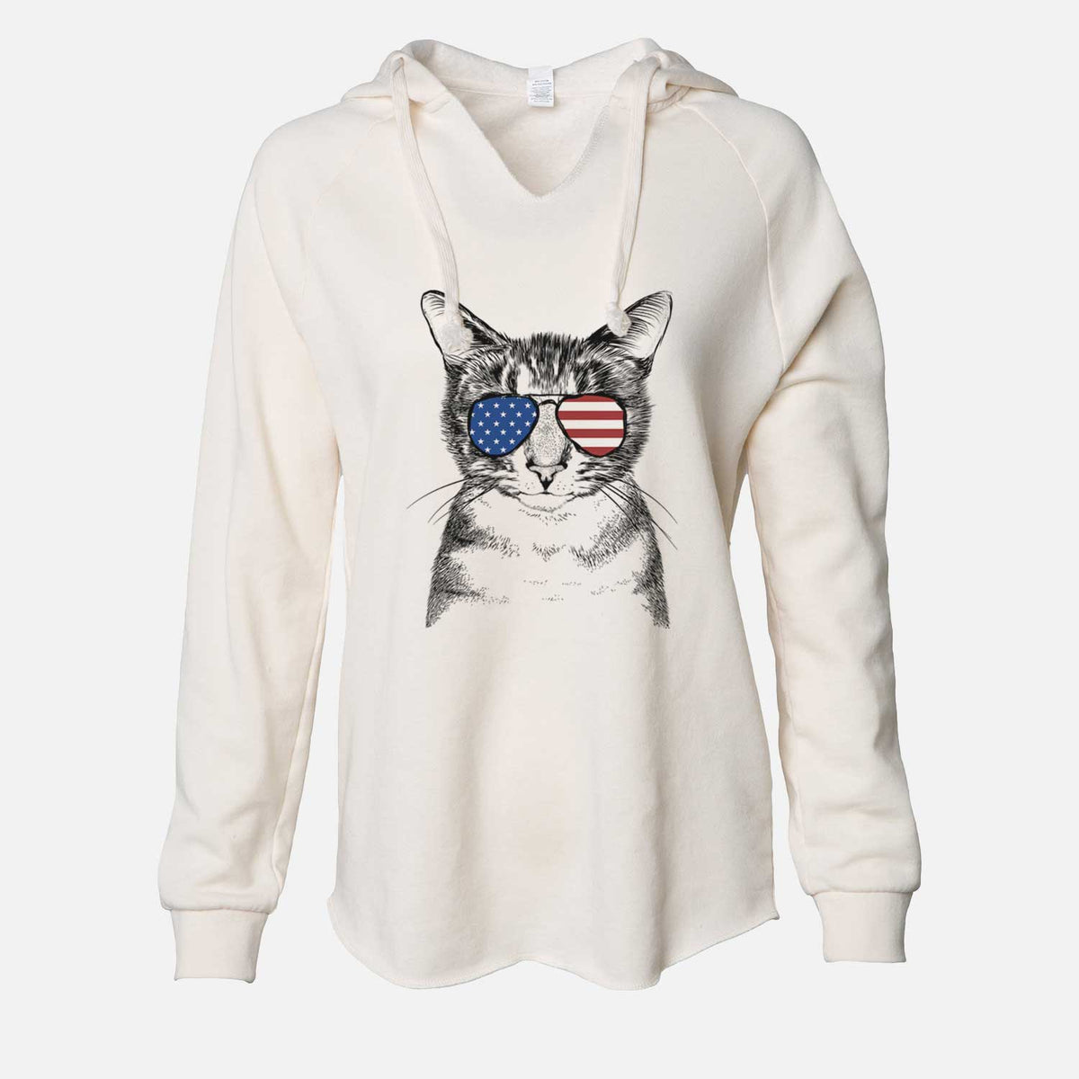 USA Hobbes the Tabby Cat - Cali Wave Hooded Sweatshirt