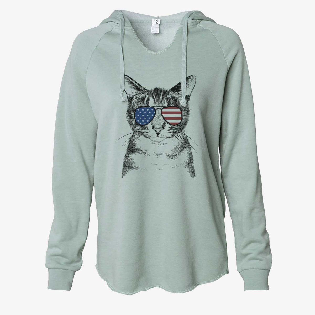 USA Hobbes the Tabby Cat - Cali Wave Hooded Sweatshirt