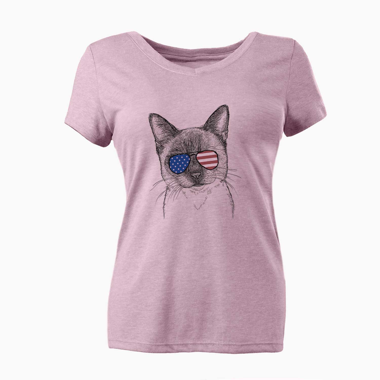 USA Hoggle the Siamese Cat - Women's Perfect V-neck Shirt