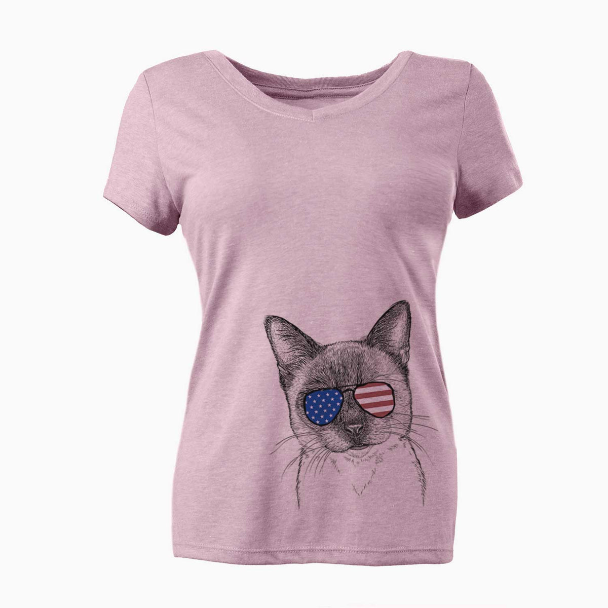 USA Hoggle the Siamese Cat - Women's Perfect V-neck Shirt