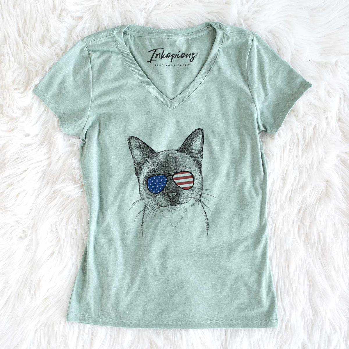 USA Hoggle the Siamese Cat - Women's Perfect V-neck Shirt