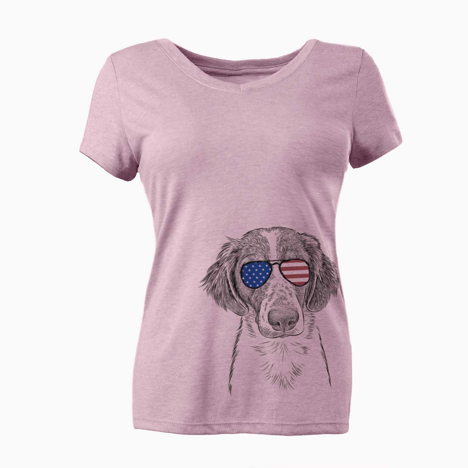 USA Holly the Brittany Spaniel - Women's Perfect V-neck Shirt