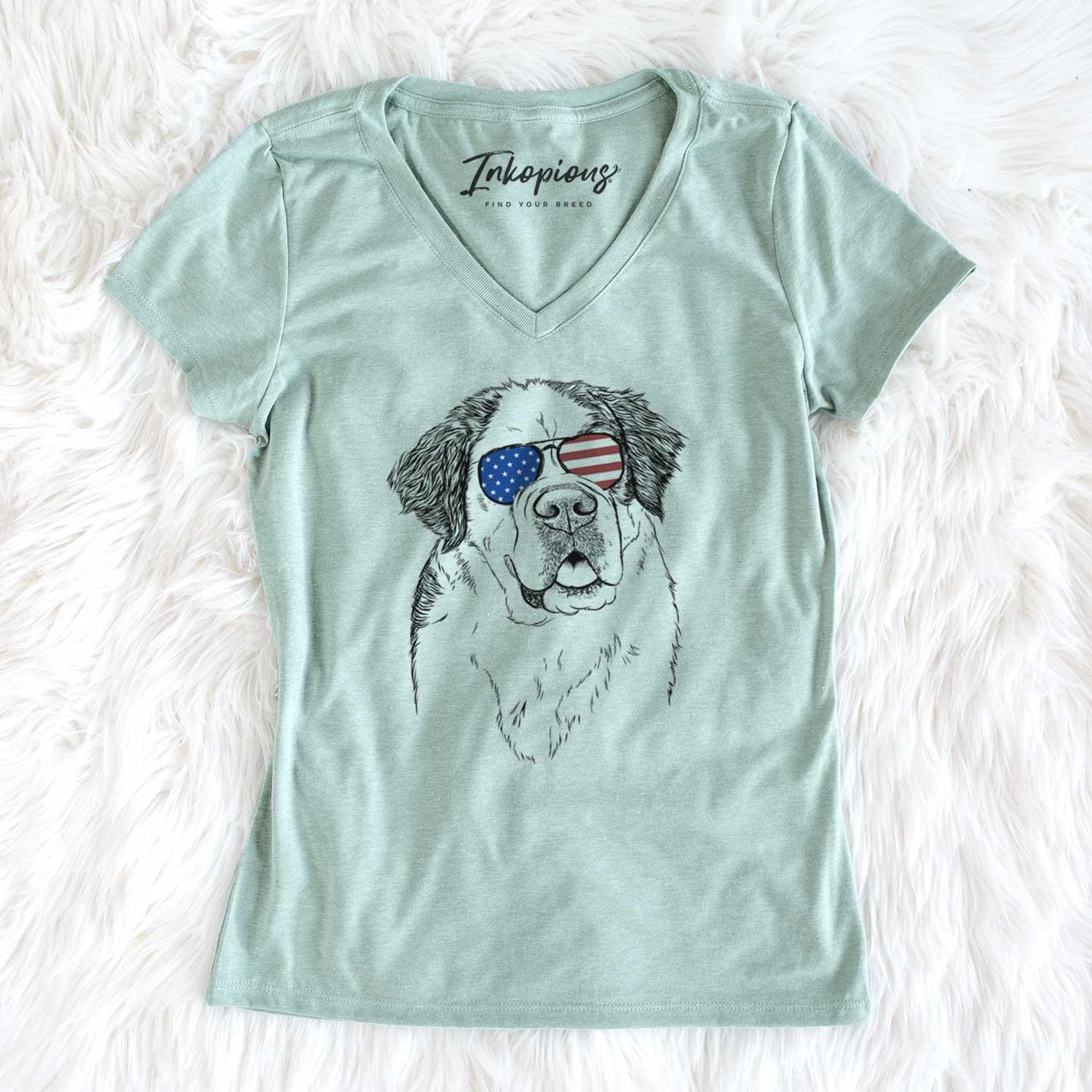 USA Hook the Saint Bernard - Women's Perfect V-neck Shirt