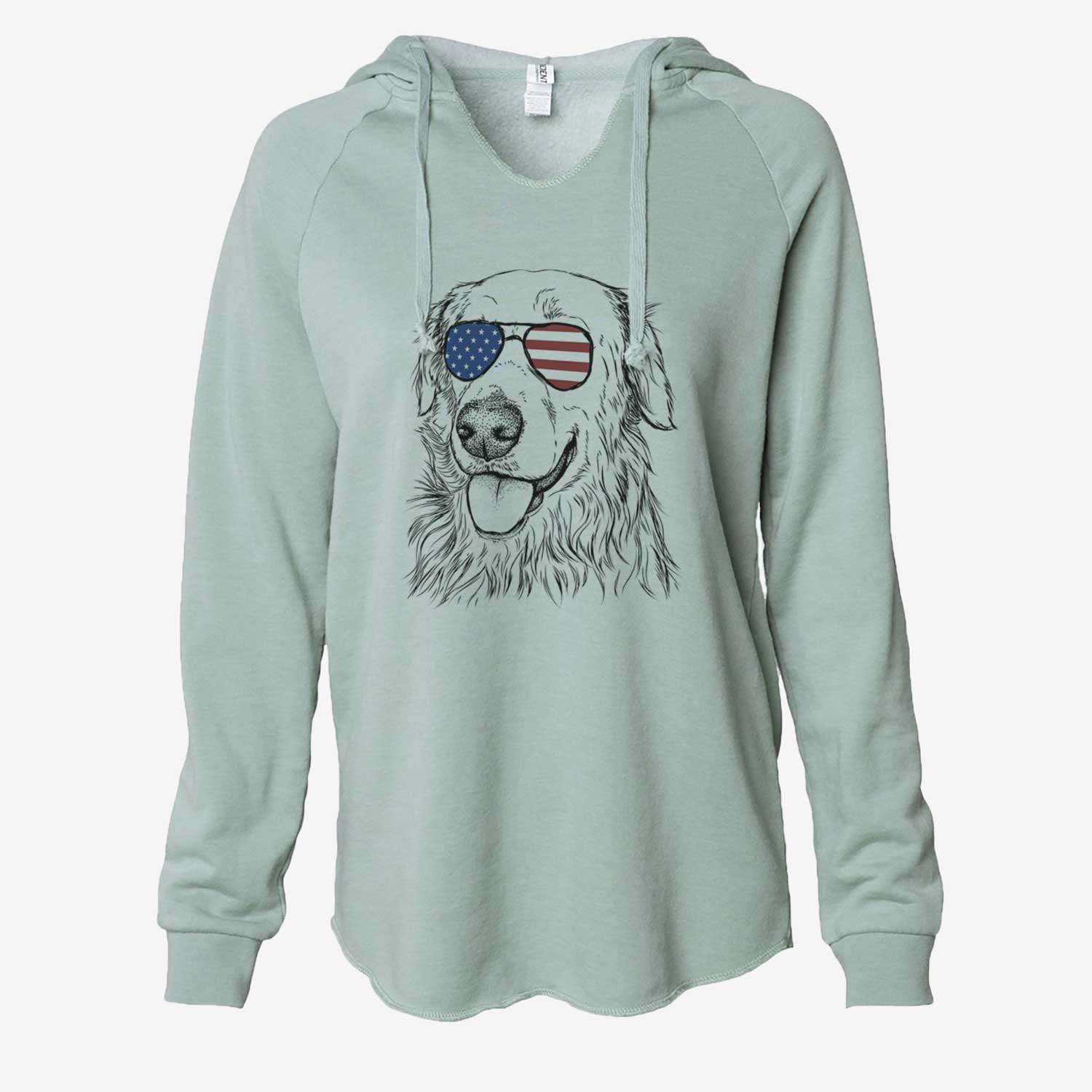 USA Hopper the Golden Retriever - Cali Wave Hooded Sweatshirt