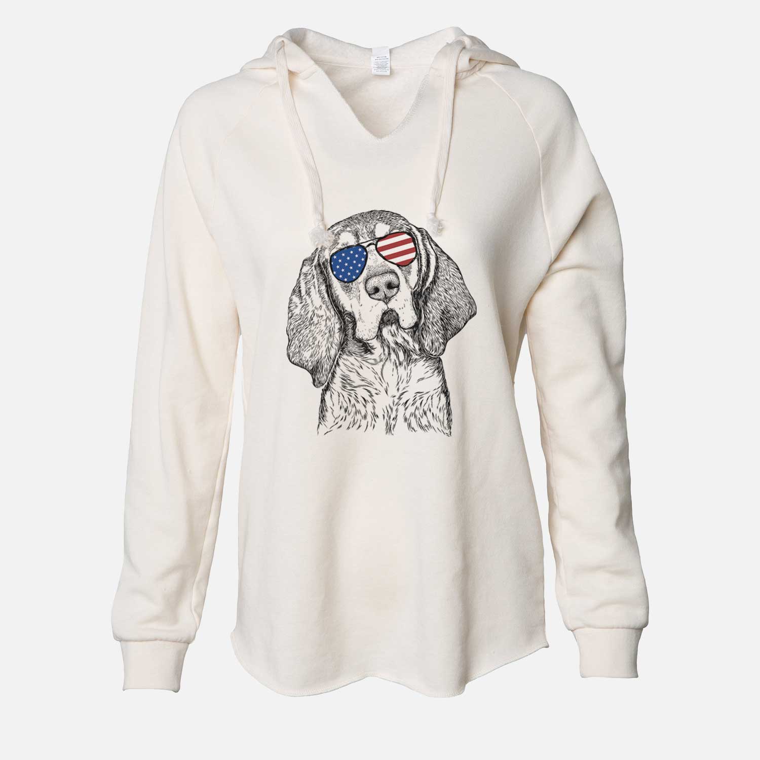 USA Huck the Bluetick Coonhound - Cali Wave Hooded Sweatshirt