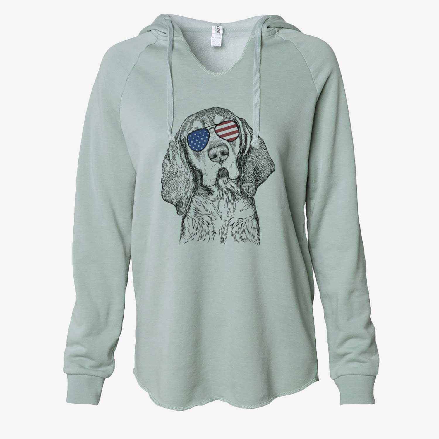 USA Huck the Bluetick Coonhound - Cali Wave Hooded Sweatshirt