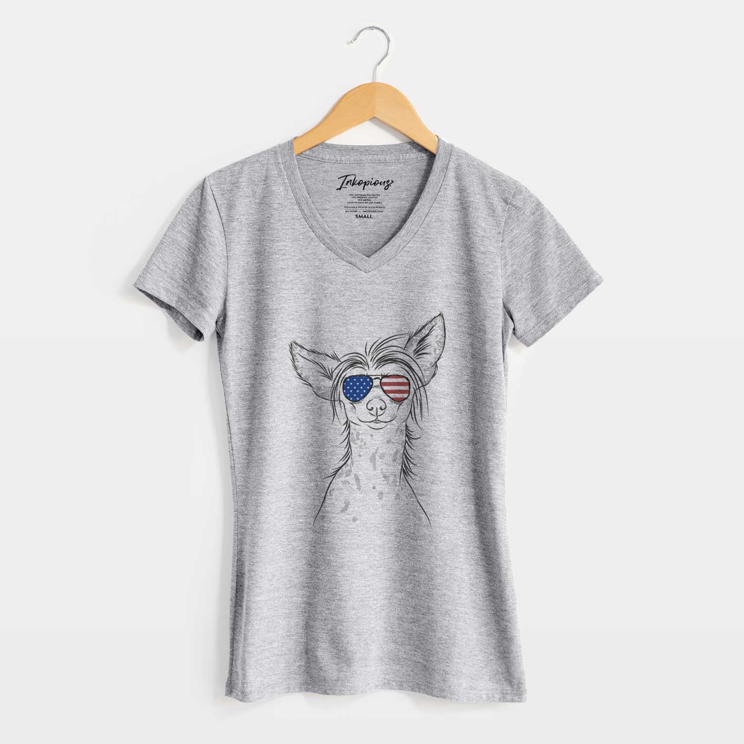 USA Hudson the Chinese Crested - Women's Perfect V-neck Shirt