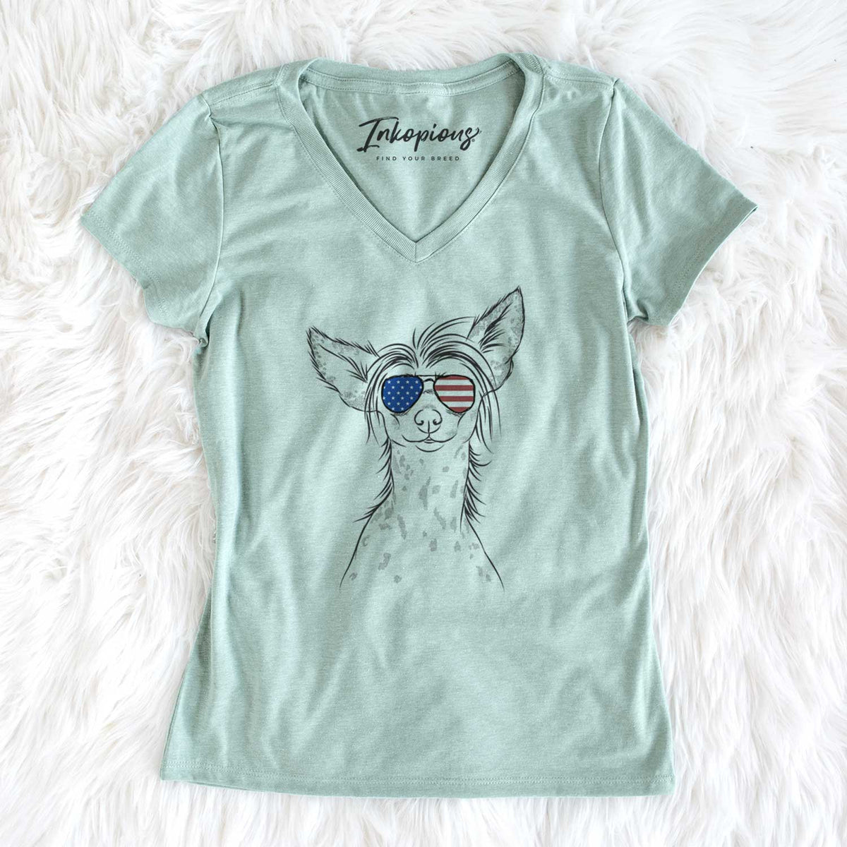 USA Hudson the Chinese Crested - Women's Perfect V-neck Shirt