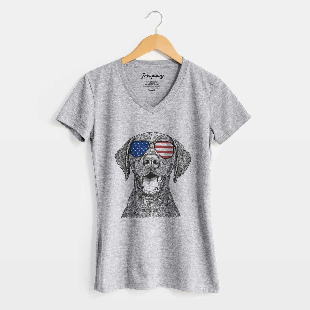 USA Hudson the German Shorthaired Pointer - Women&#39;s Perfect V-neck Shirt