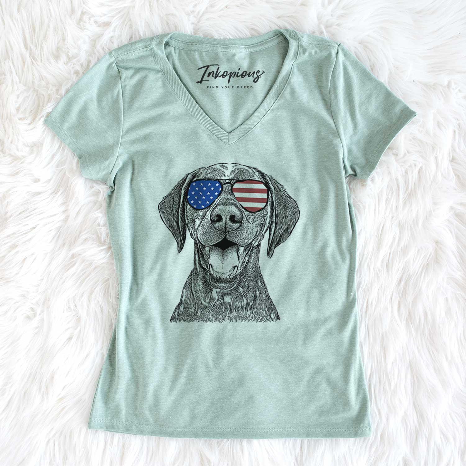 USA Hudson the German Shorthaired Pointer - Women's Perfect V-neck Shirt