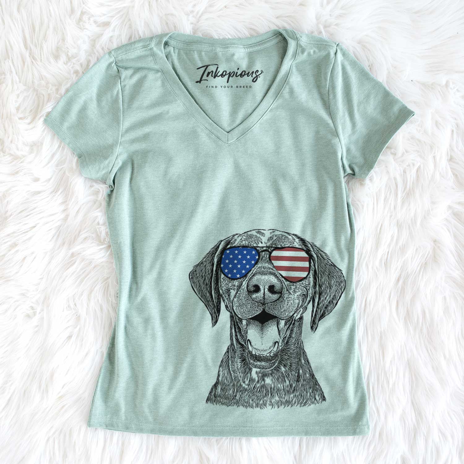 USA Hudson the German Shorthaired Pointer - Women's Perfect V-neck Shirt