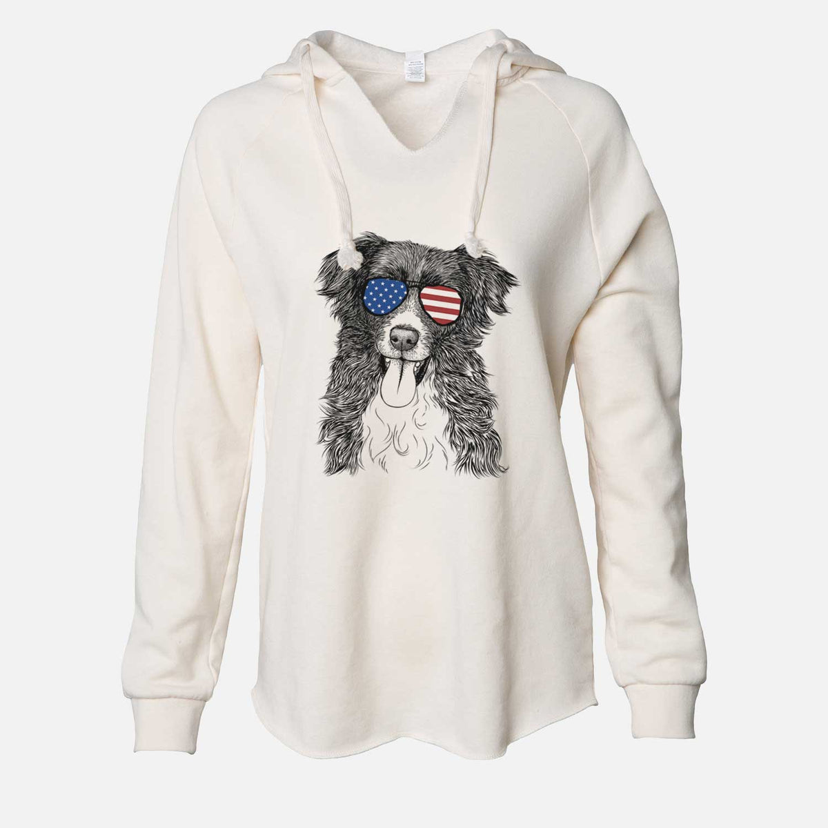 USA Indi the Border Collie - Cali Wave Hooded Sweatshirt