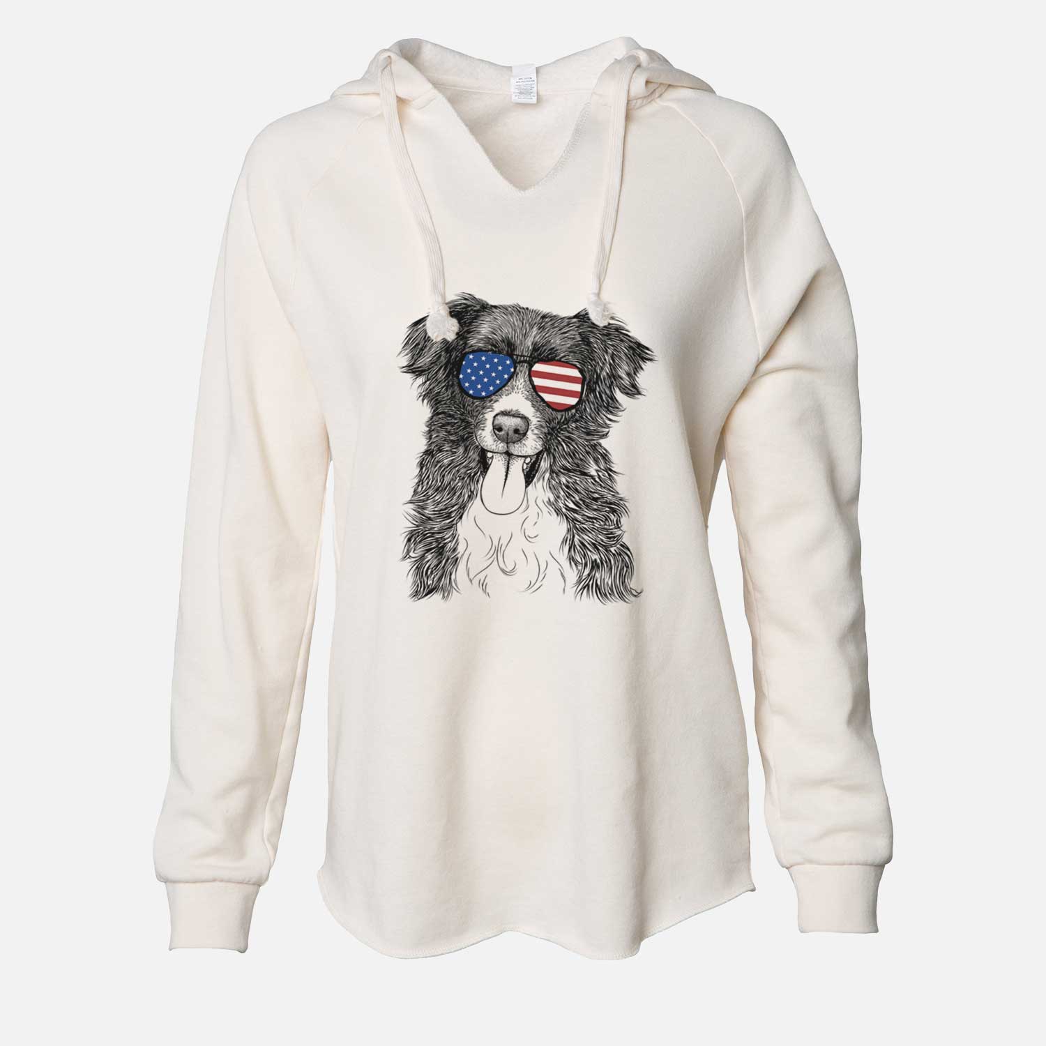 USA Indi the Border Collie - Cali Wave Hooded Sweatshirt