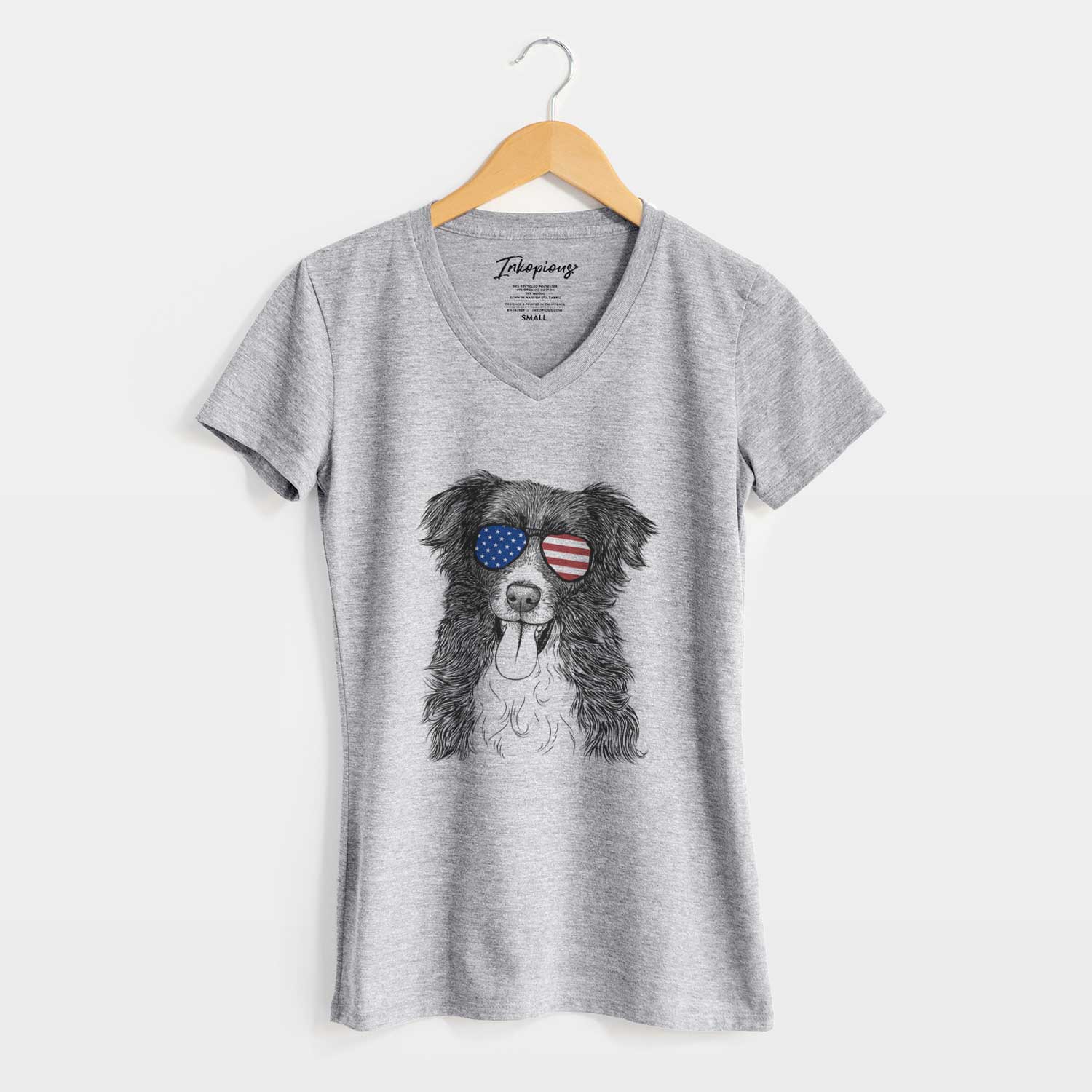 USA Indi the Border Collie - Women's Perfect V-neck Shirt