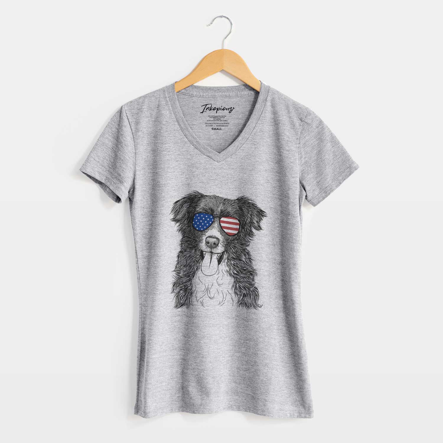 USA Indi the Border Collie - Women's Perfect V-neck Shirt