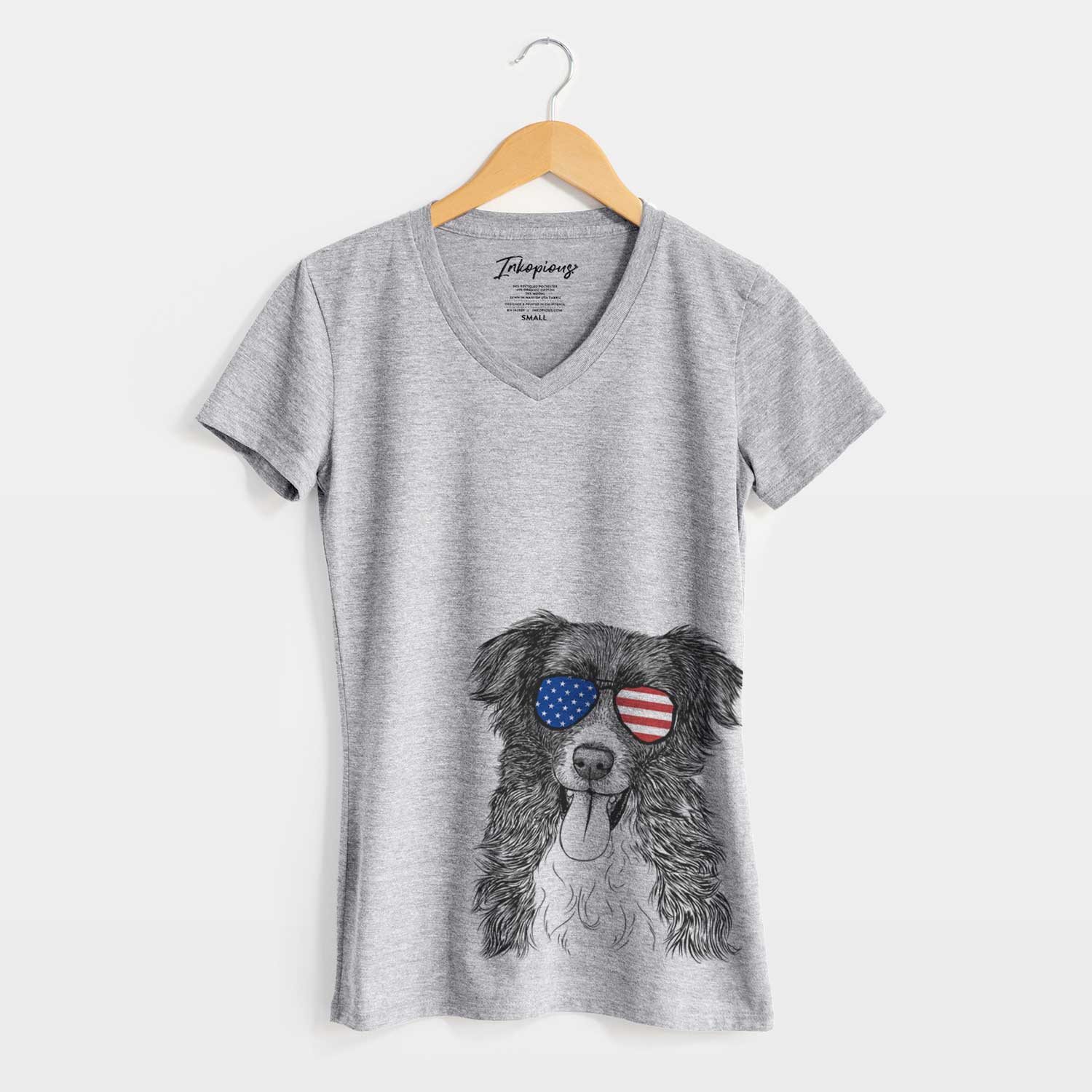USA Indi the Border Collie - Women's Perfect V-neck Shirt