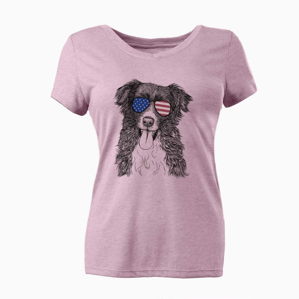 USA Indi the Border Collie - Women's Perfect V-neck Shirt