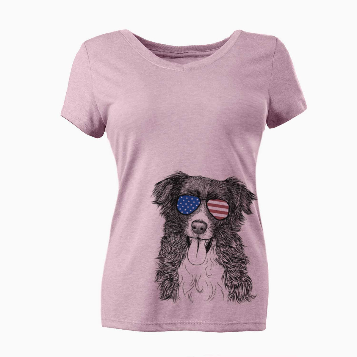 USA Indi the Border Collie - Women's Perfect V-neck Shirt