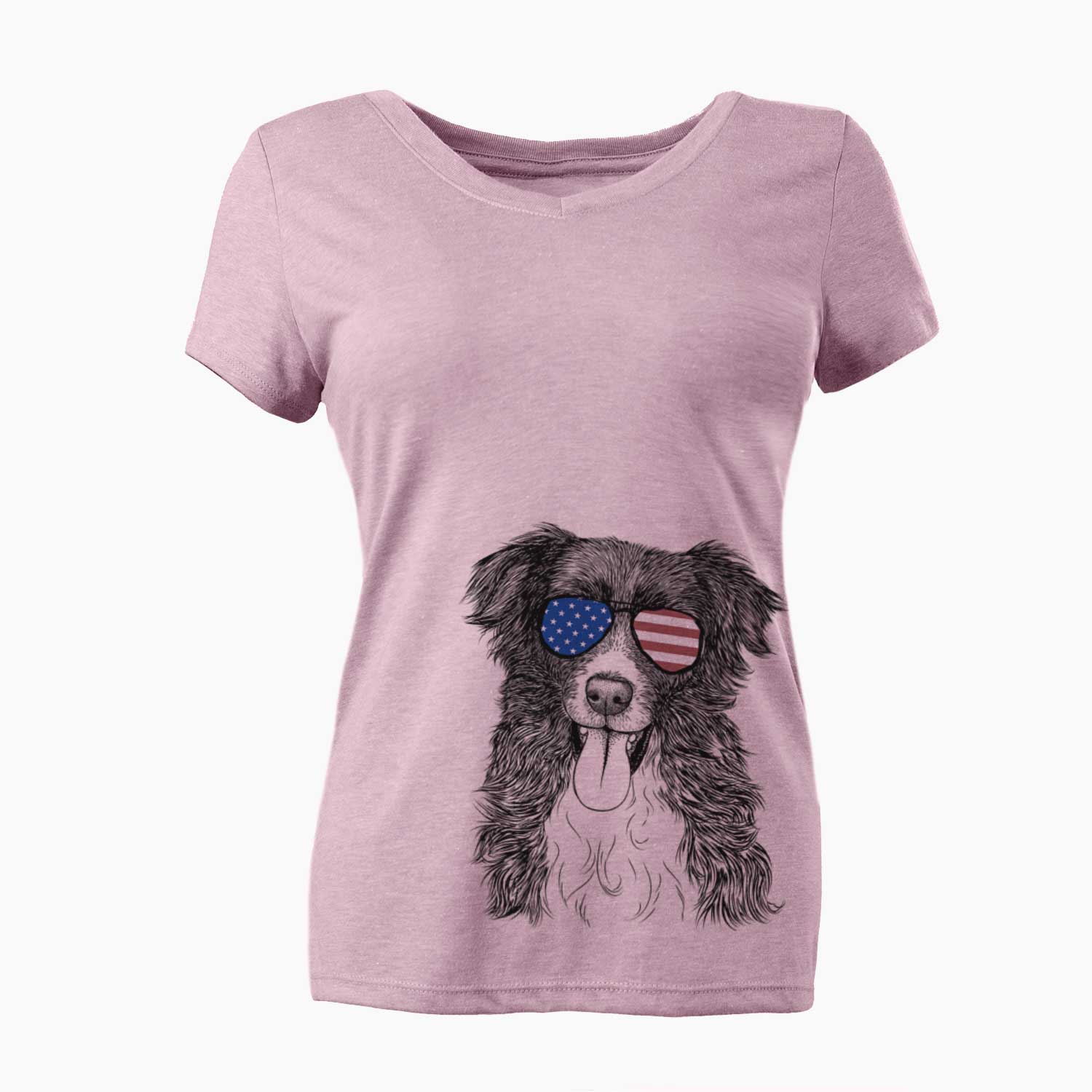 USA Indi the Border Collie - Women's Perfect V-neck Shirt