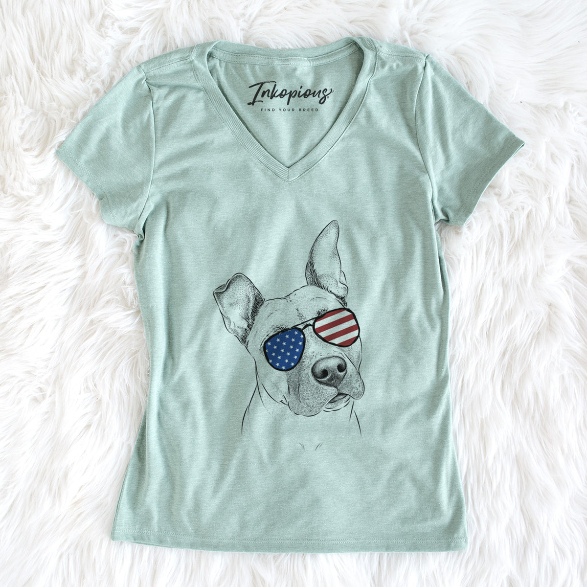 USA Ivy the Pitbull Mix - Women's Perfect V-neck Shirt