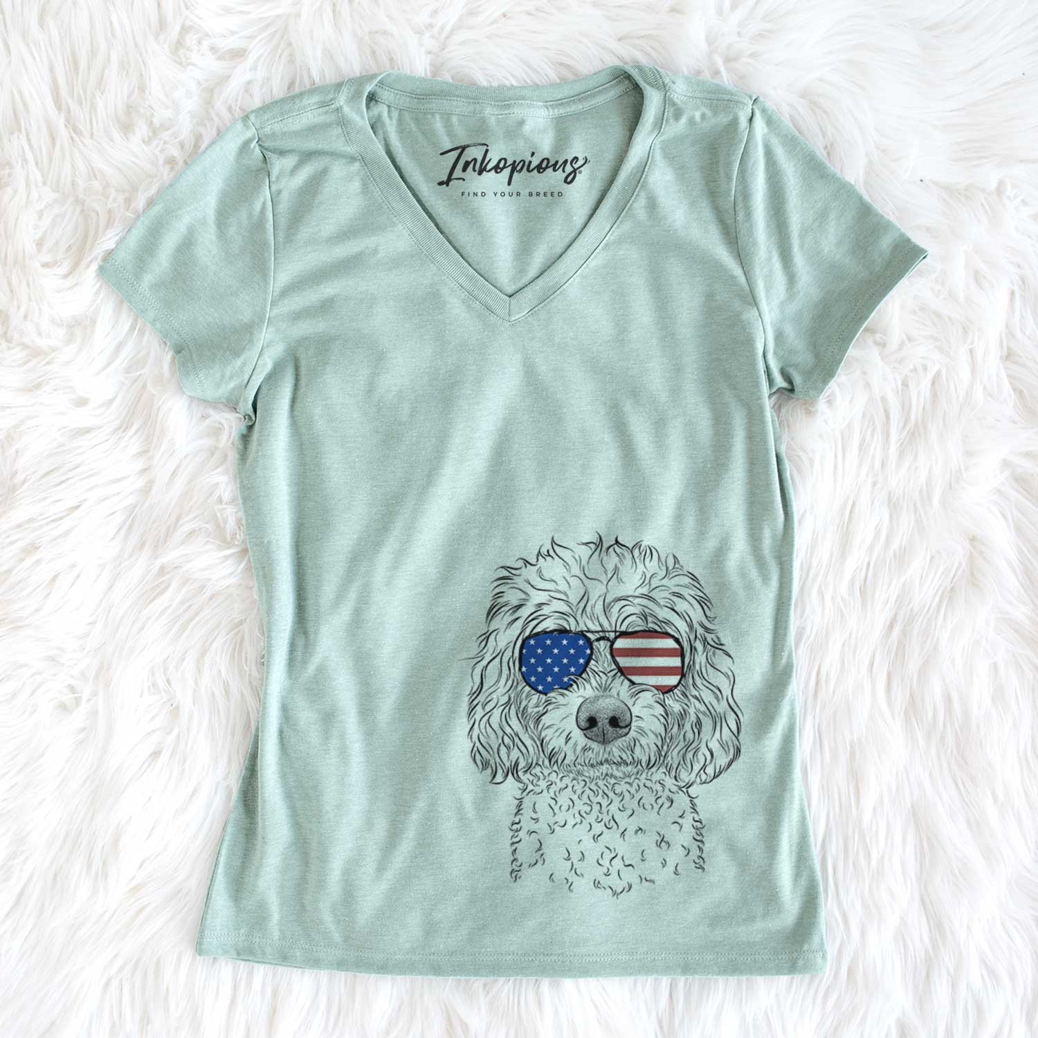 USA Izzie the Cavachon - Women's Perfect V-neck Shirt