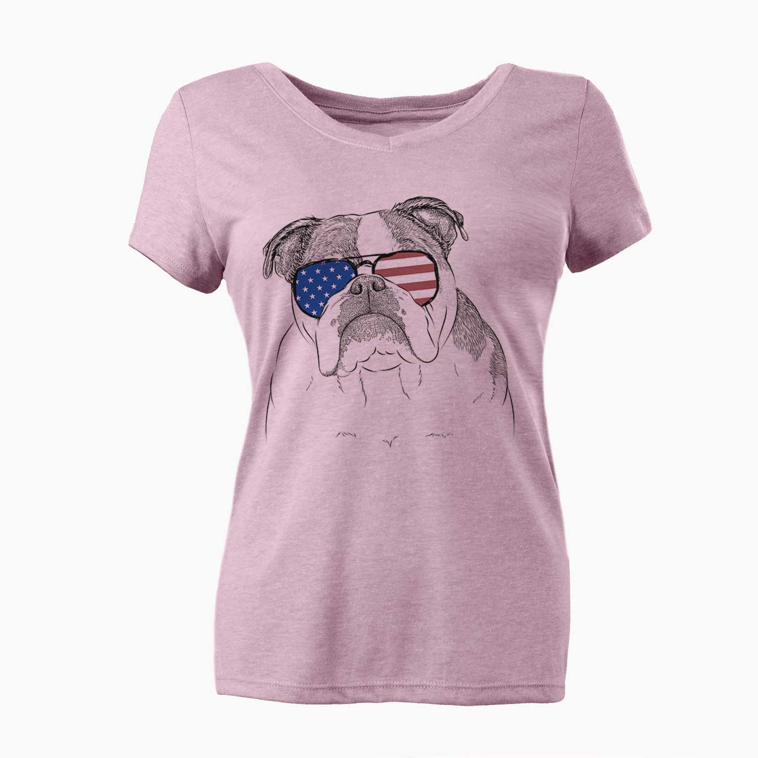 USA Jack the English Bulldog - Women's Perfect V-neck Shirt