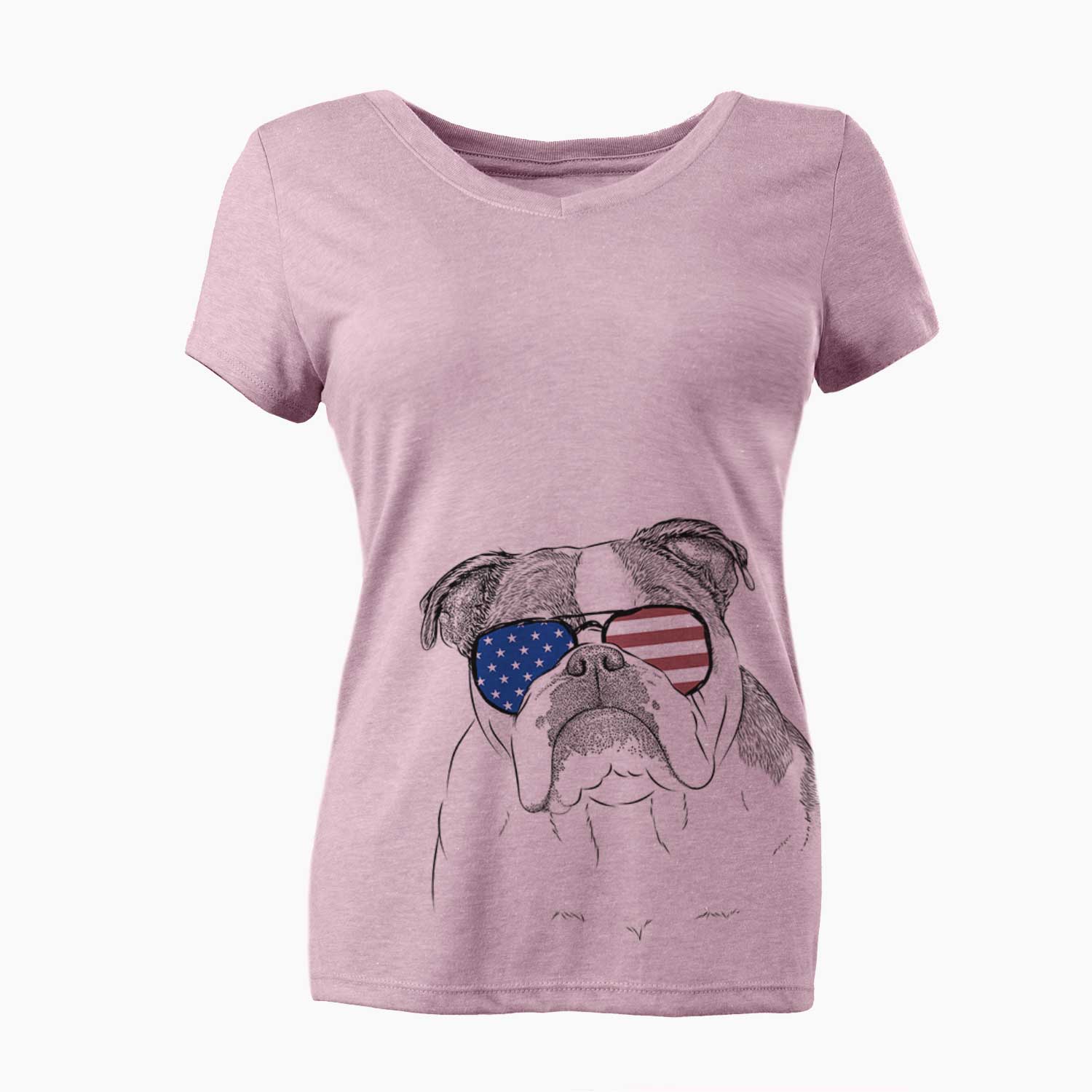 USA Jack the English Bulldog - Women's Perfect V-neck Shirt